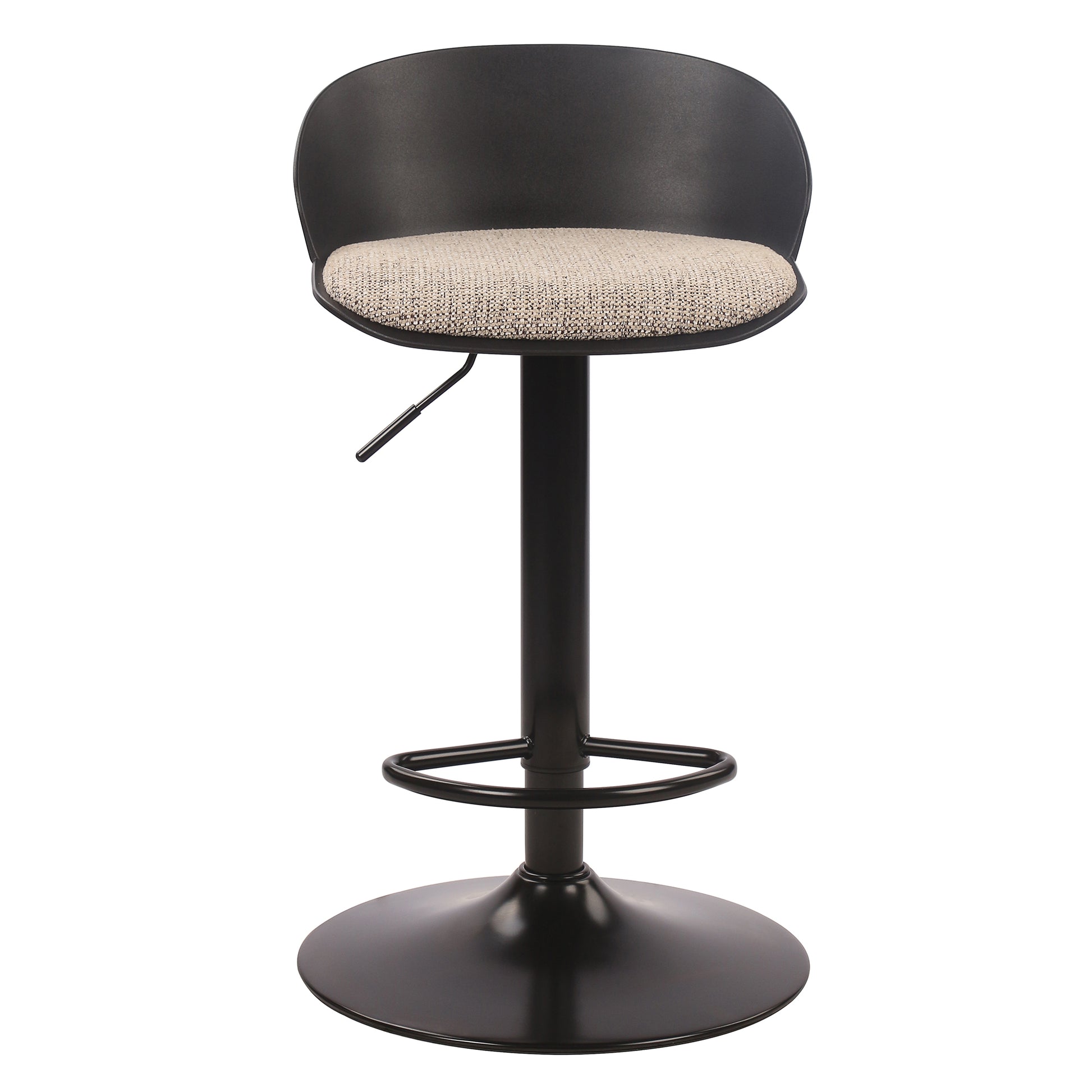 Mabel Air-Lift Stool - Black Adjustable Height ABS Plastic-DECOROLALA