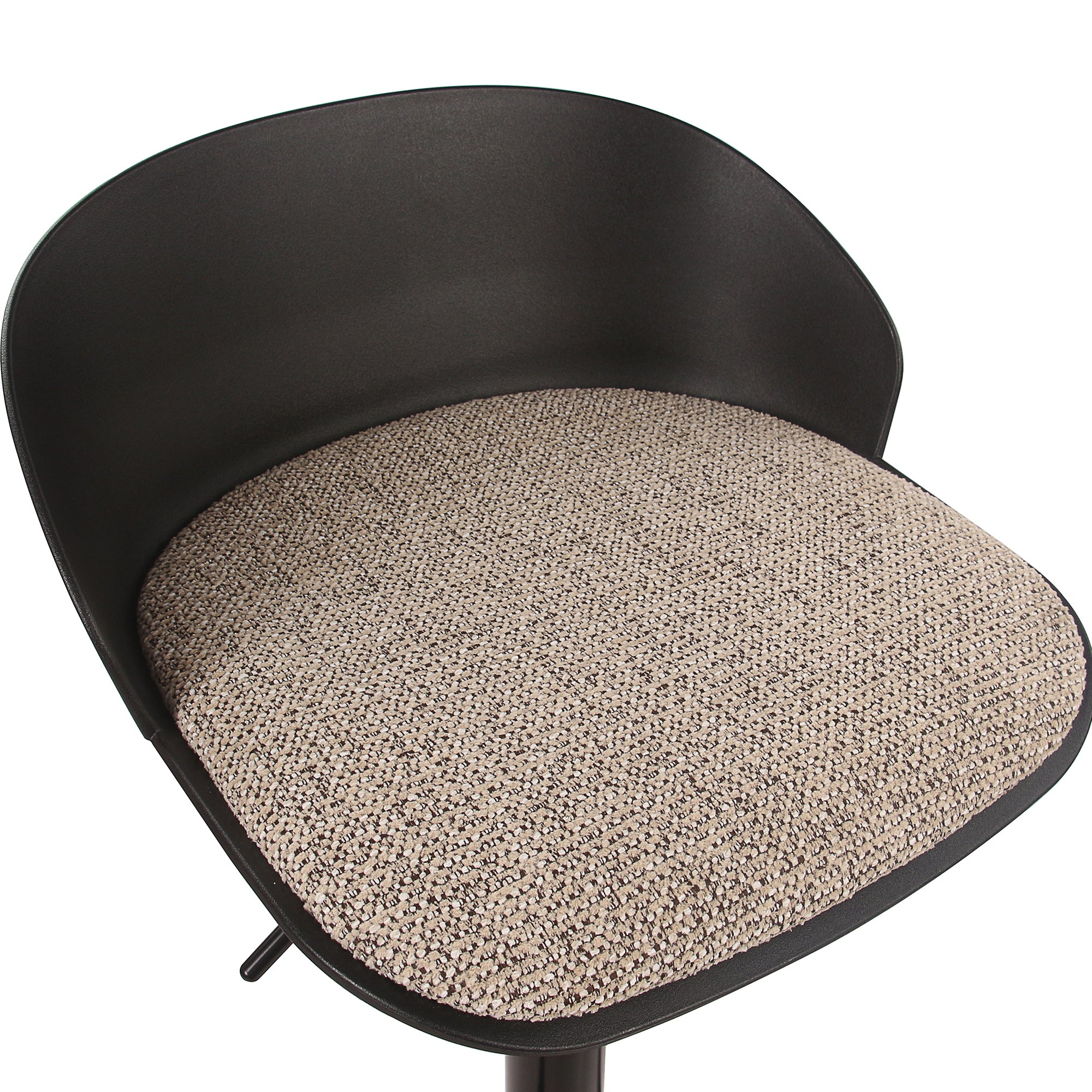 Mabel Air-Lift Stool - Black Adjustable Height ABS Plastic-DECOROLALA