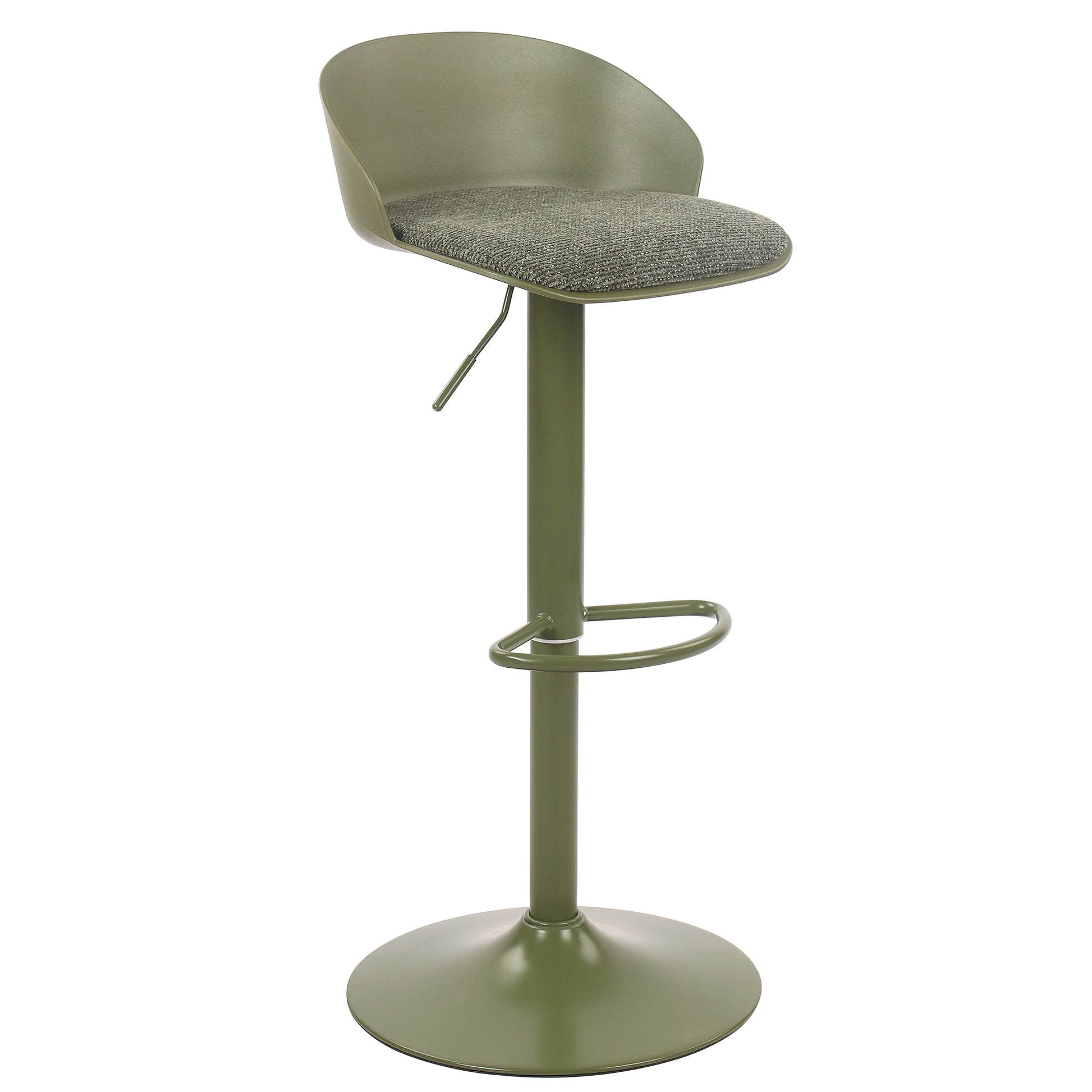 Mabel Air Lift Stool - Green Adjustable Height ABS Plastic-DECOROLALA