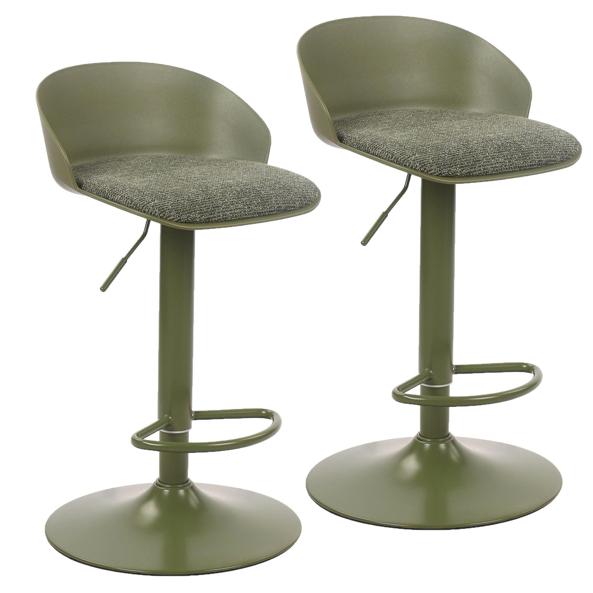Mabel Air Lift Stool - Green Adjustable Height ABS Plastic-DECOROLALA