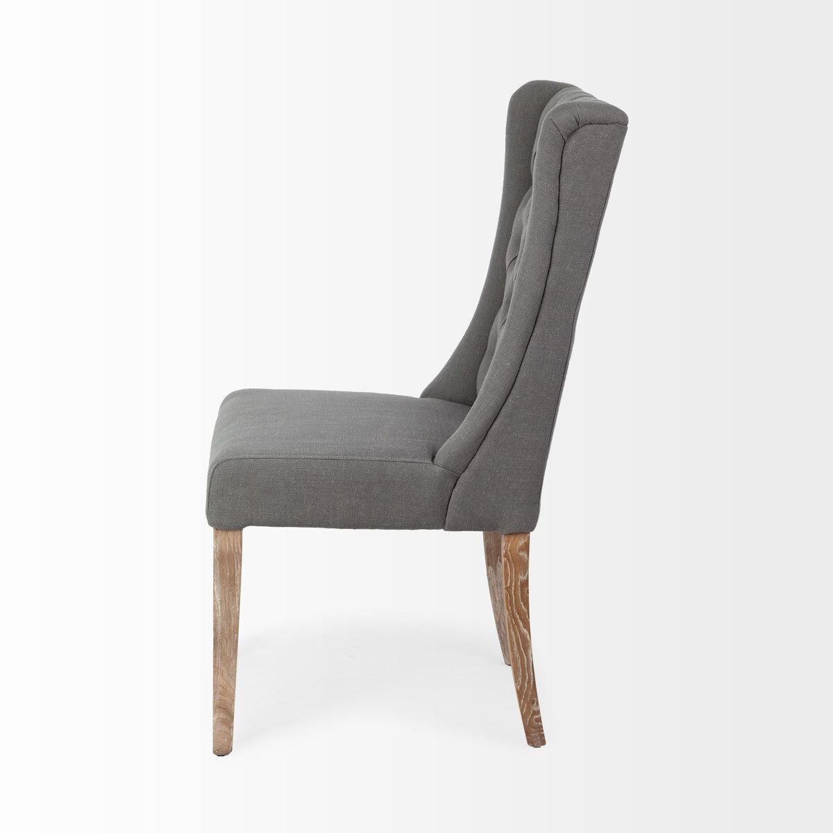 Mackenzie High-Back Dining Side Chair | Plush Linen w/ Ash Wood-Dining Chairs-DECOROLALA