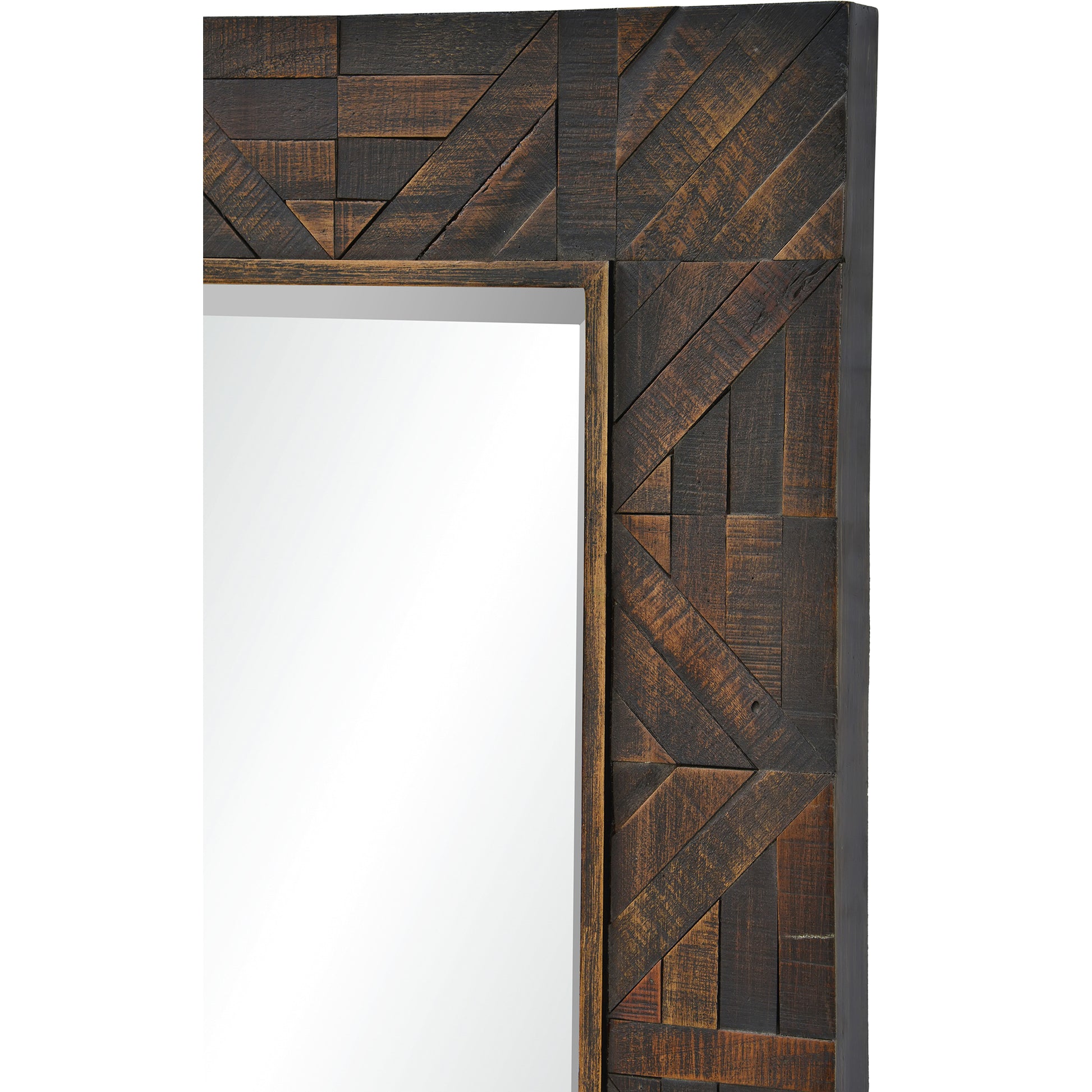 Madden 42" Tall Rectangle Wall Mirror, Brown-Mirror-DECOROLALA