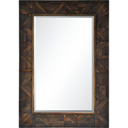 Madden 42" Tall Rectangle Wall Mirror, Brown-Mirror-DECOROLALA