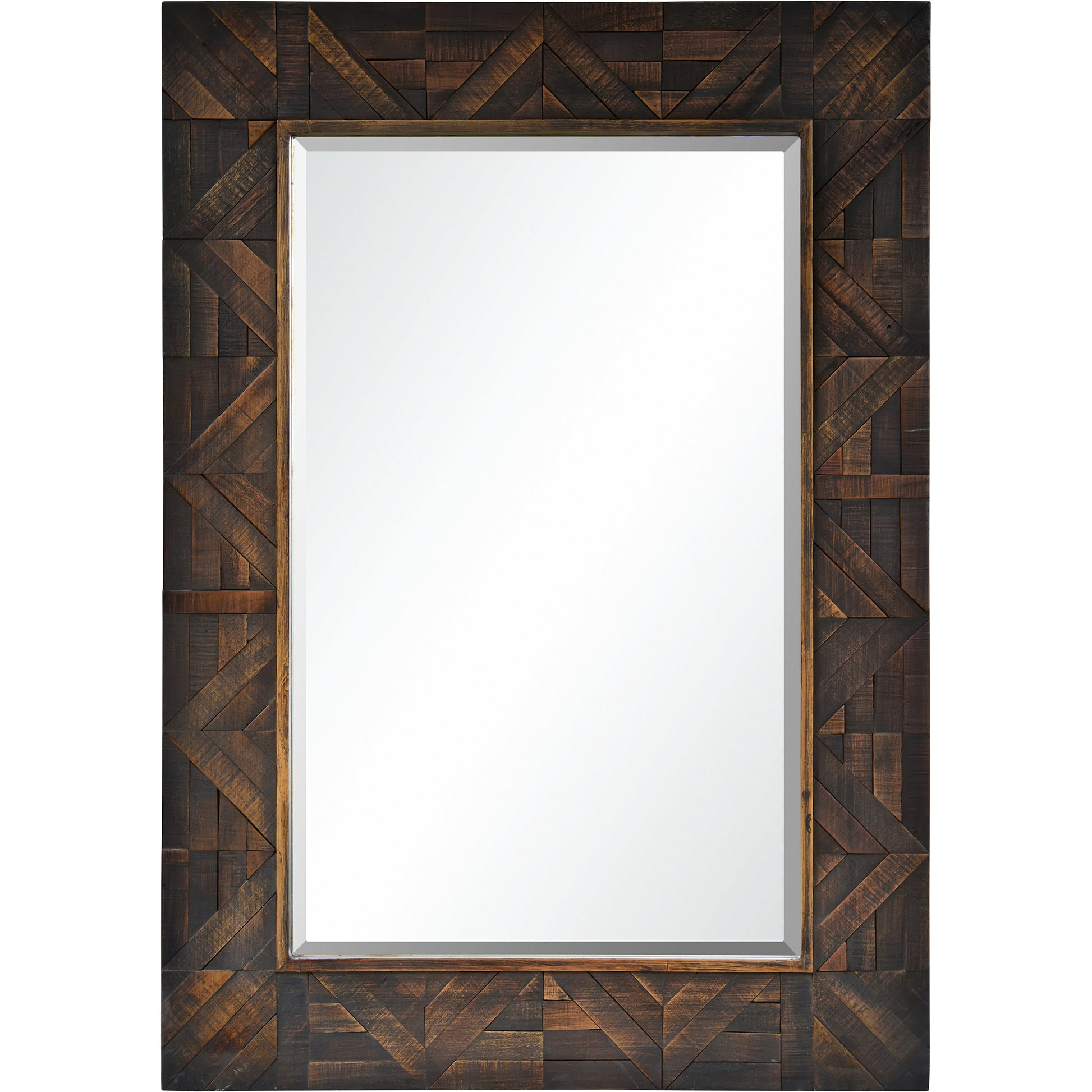 Madden 42" Tall Rectangle Wall Mirror, Brown-Mirror-DECOROLALA