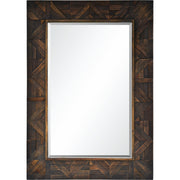 Madden 42" Tall Rectangle Wall Mirror, Brown-Mirrors-DECOROLALA