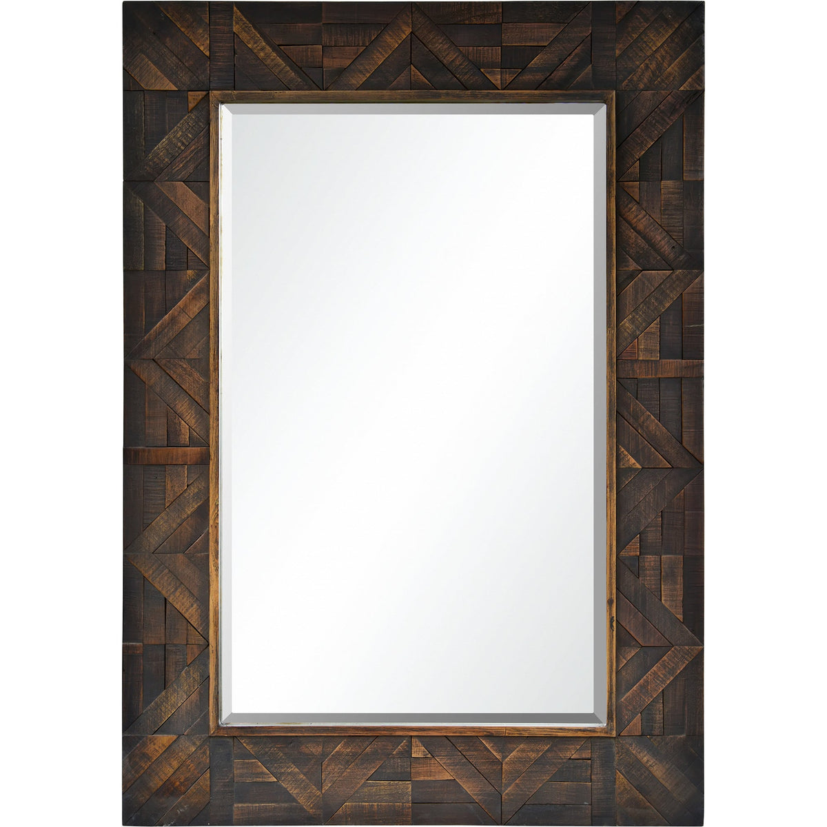 Madden 42" Tall Rectangle Wall Mirror, Brown-Mirrors-DECOROLALA