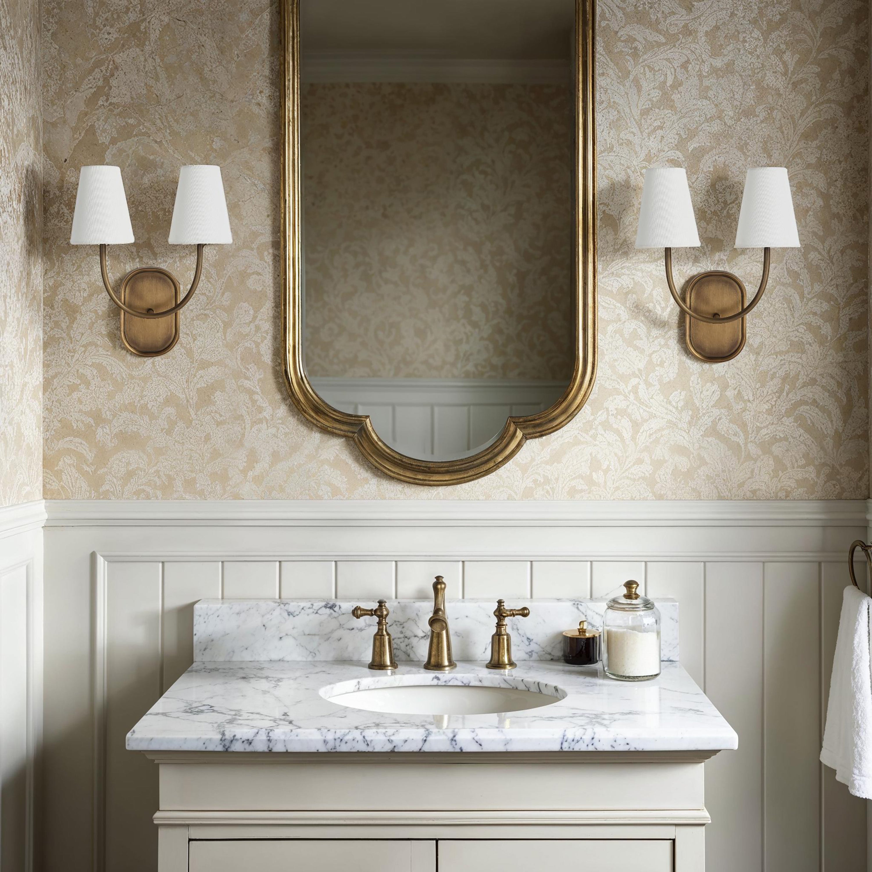 Maddie 15.5" 2-Light Wall Sconce, Brass-Wall Sconce-DECOROLALA