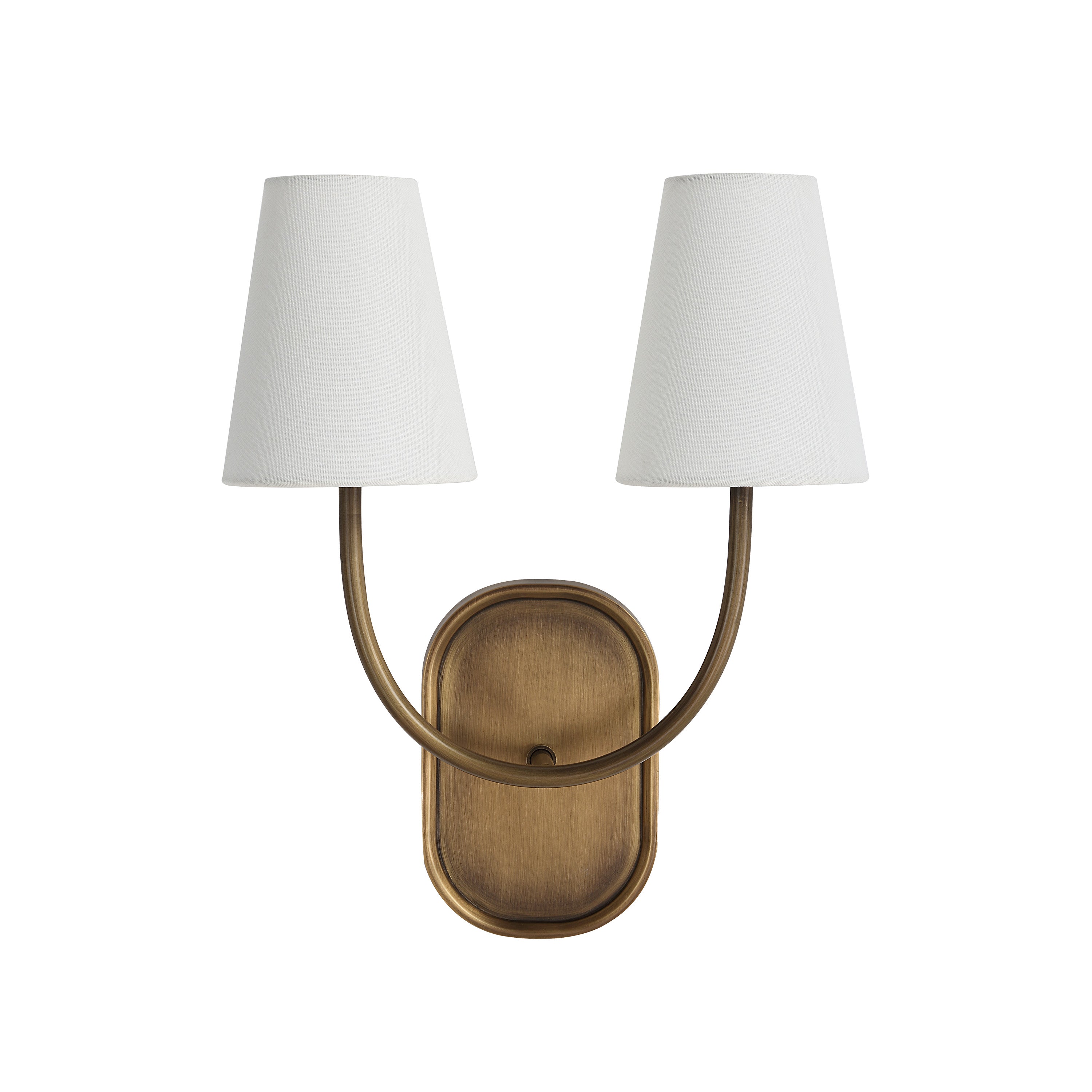 Maddie 15.5" 2-Light Wall Sconce, Brass-Wall Sconce-DECOROLALA