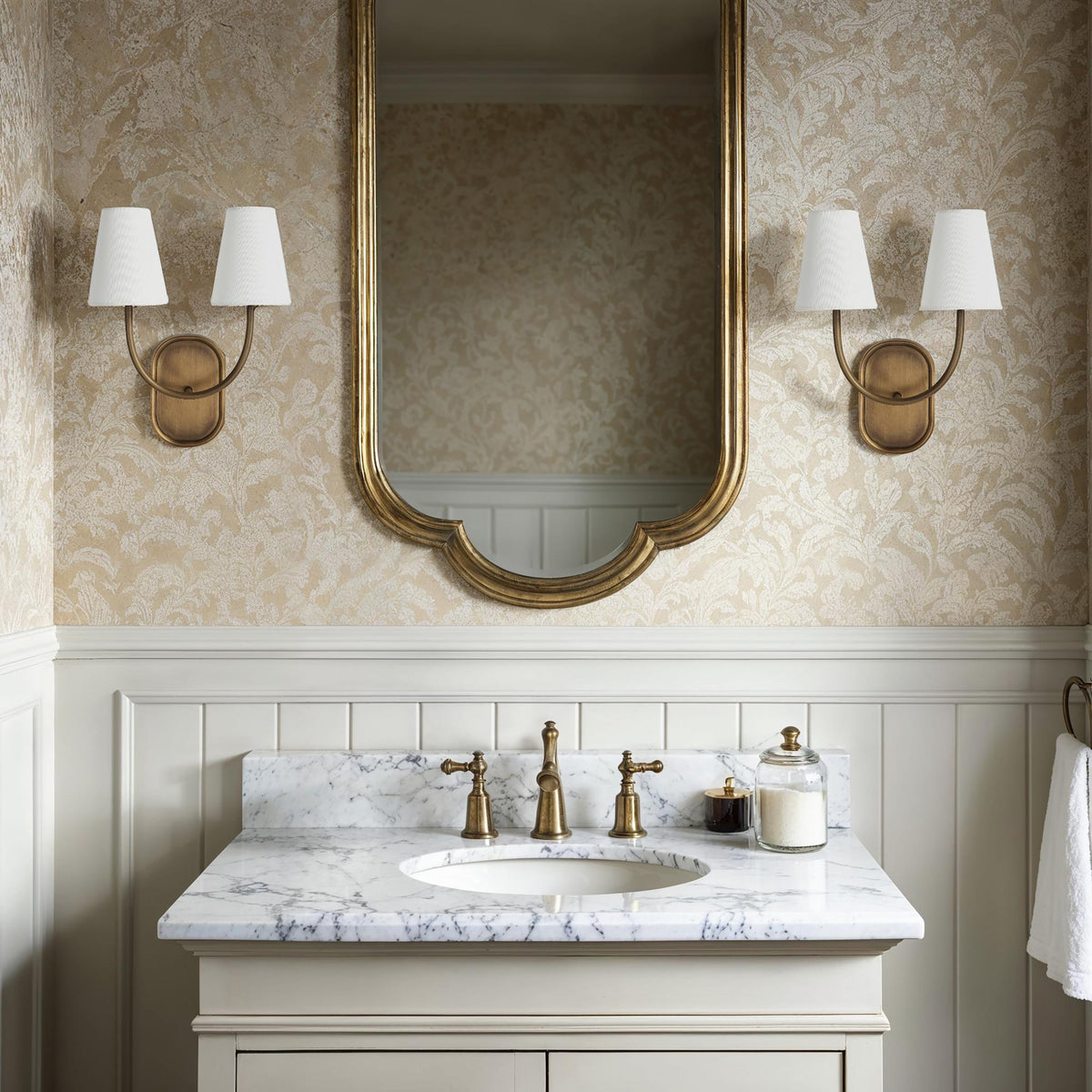 Maddie 15.5" 2-Light Wall Sconce, Brass-Wall Sconce-DECOROLALA