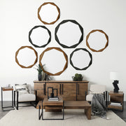 Maddox 16L x 13.5W x 27H Medium Brown Wood w/ Black Metal C-shaped End/Side Table-End and Side Tables-DECOROLALA