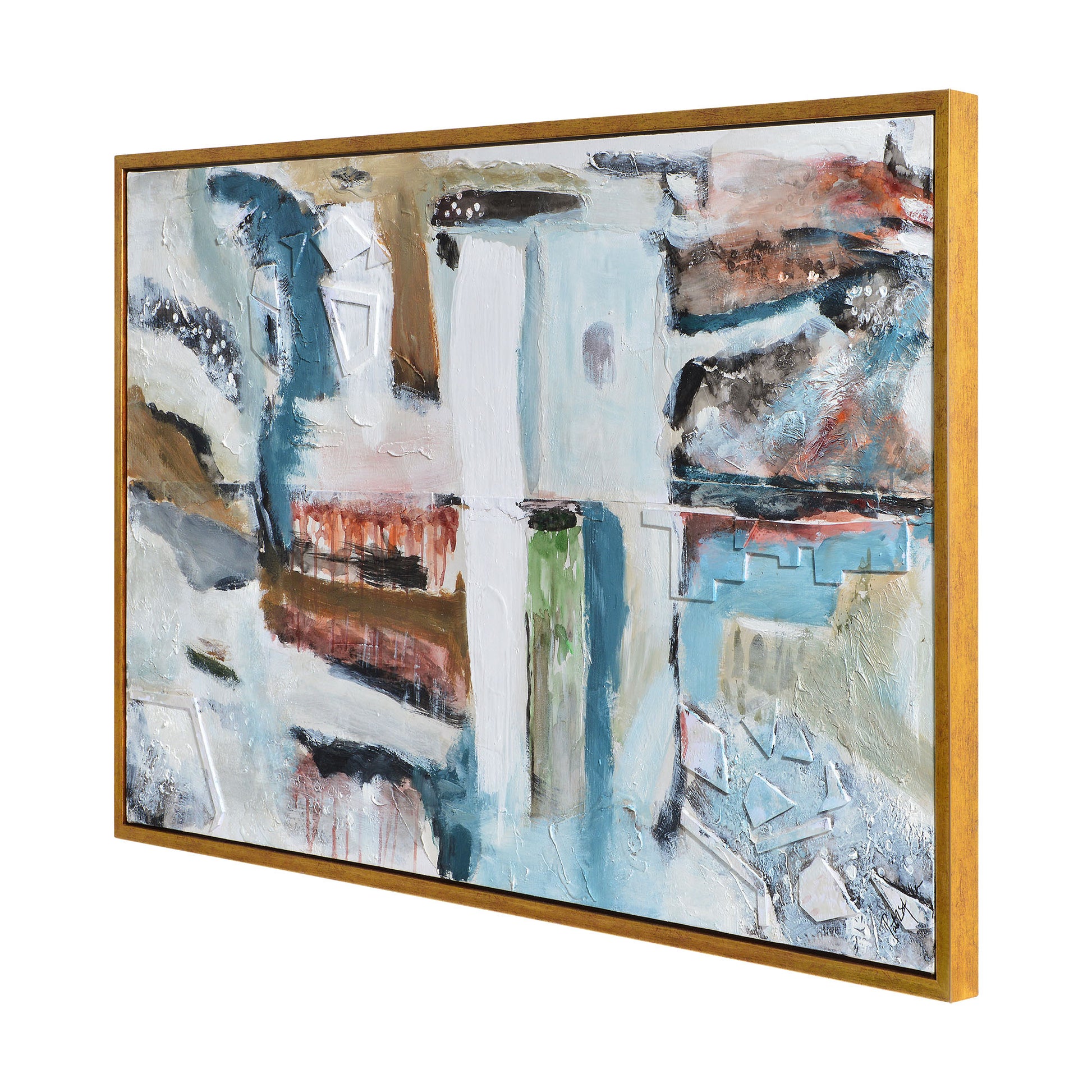 Madsen 50" Wide Canvas Art, Blue-Canvas Art-DECOROLALA