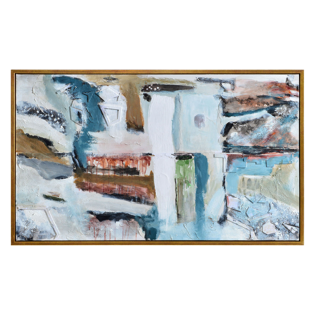 Madsen 50" Wide Canvas Art, Blue-Canvas Prints-DECOROLALA