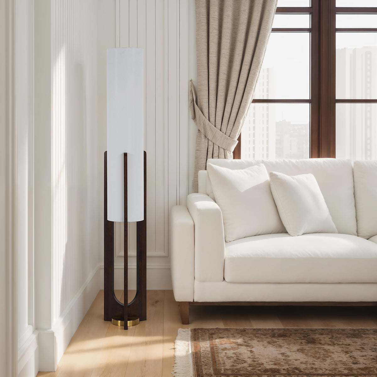 Mael 63.13" Floor Lamp Walnut Warm Gold-Floor Lamps-DECOROLALA