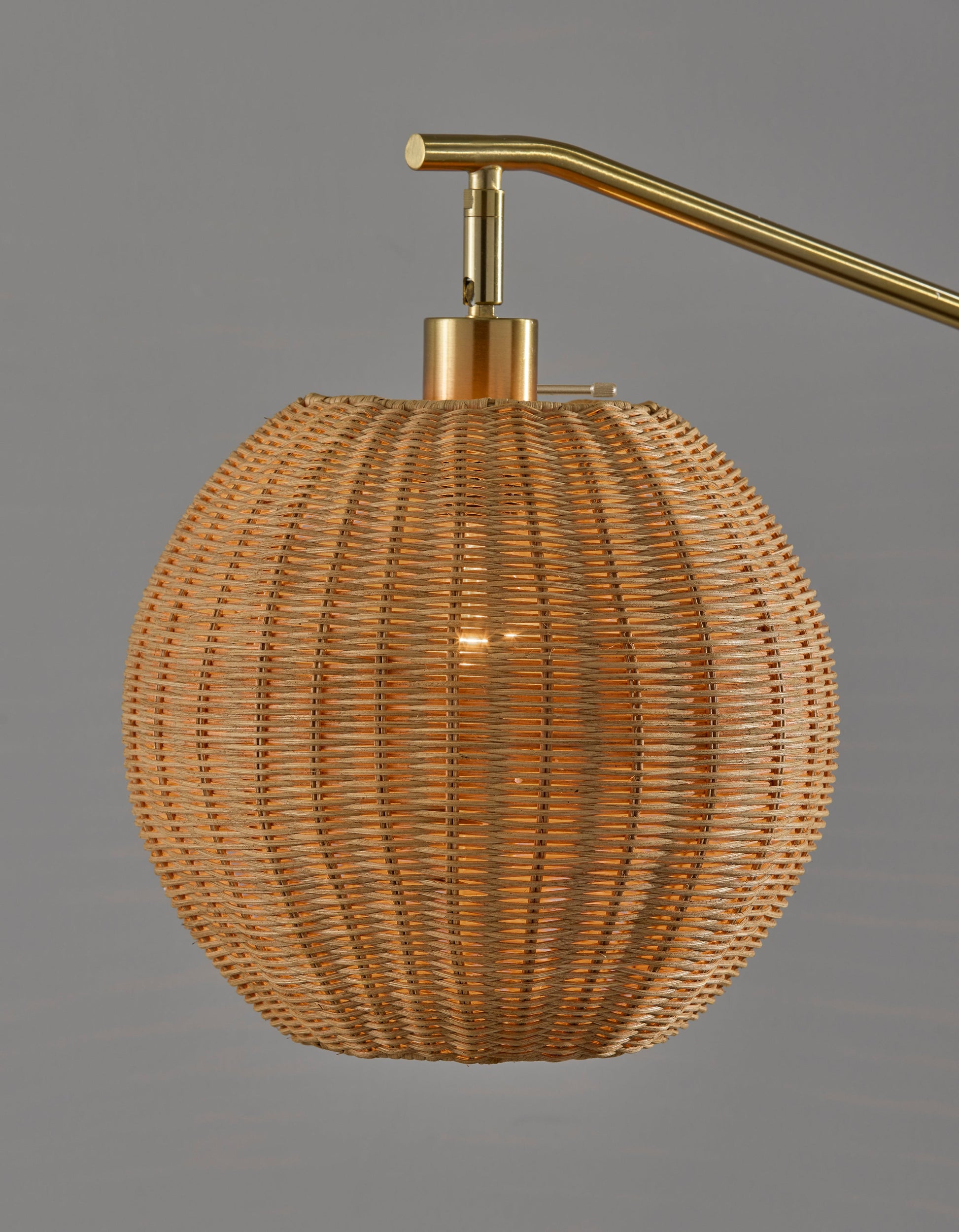 Maeve Floor Lamp 60" Antique Brass Rattan-Lighting-DECOROLALA