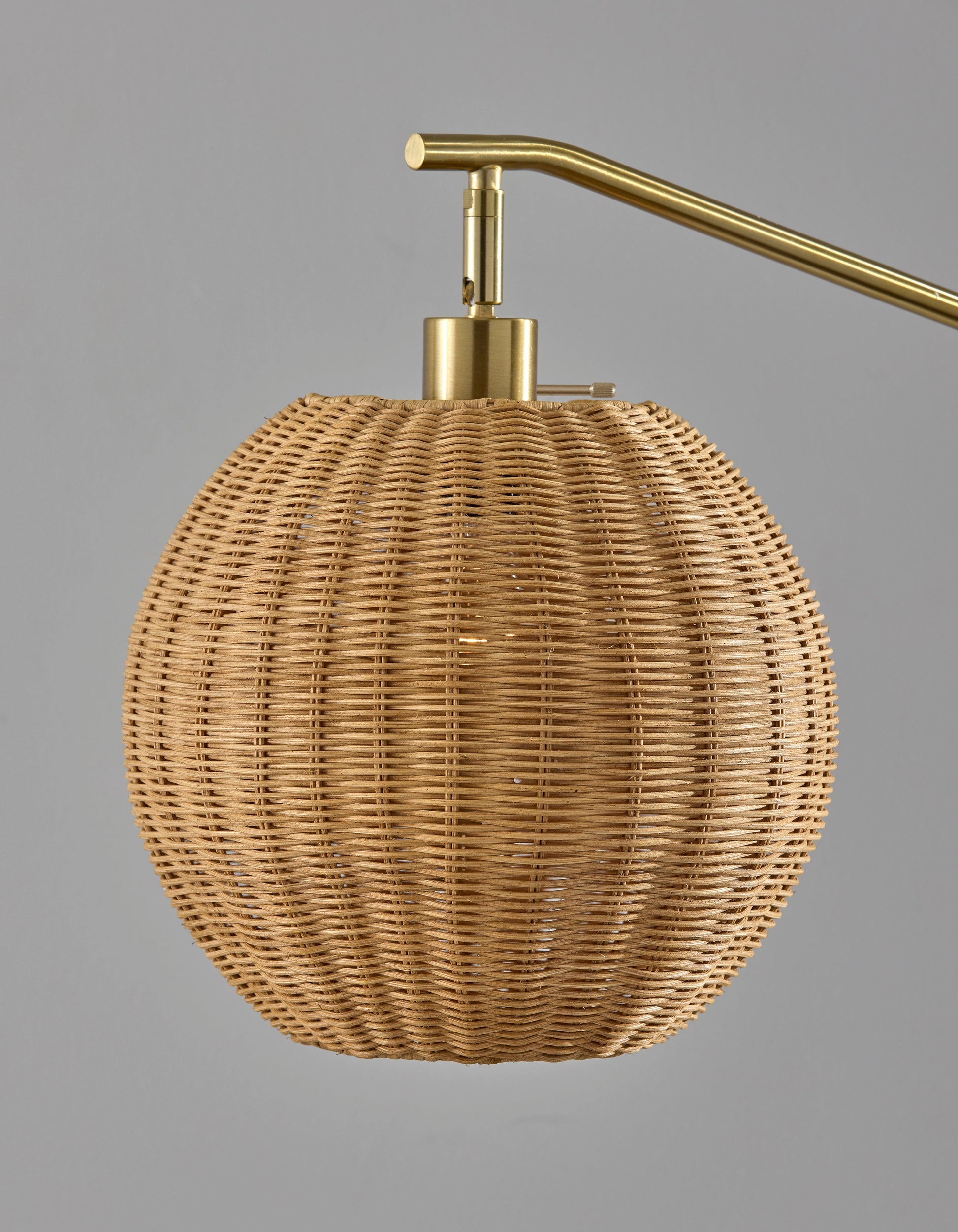 Maeve Floor Lamp 60" Antique Brass Rattan-Lighting-DECOROLALA