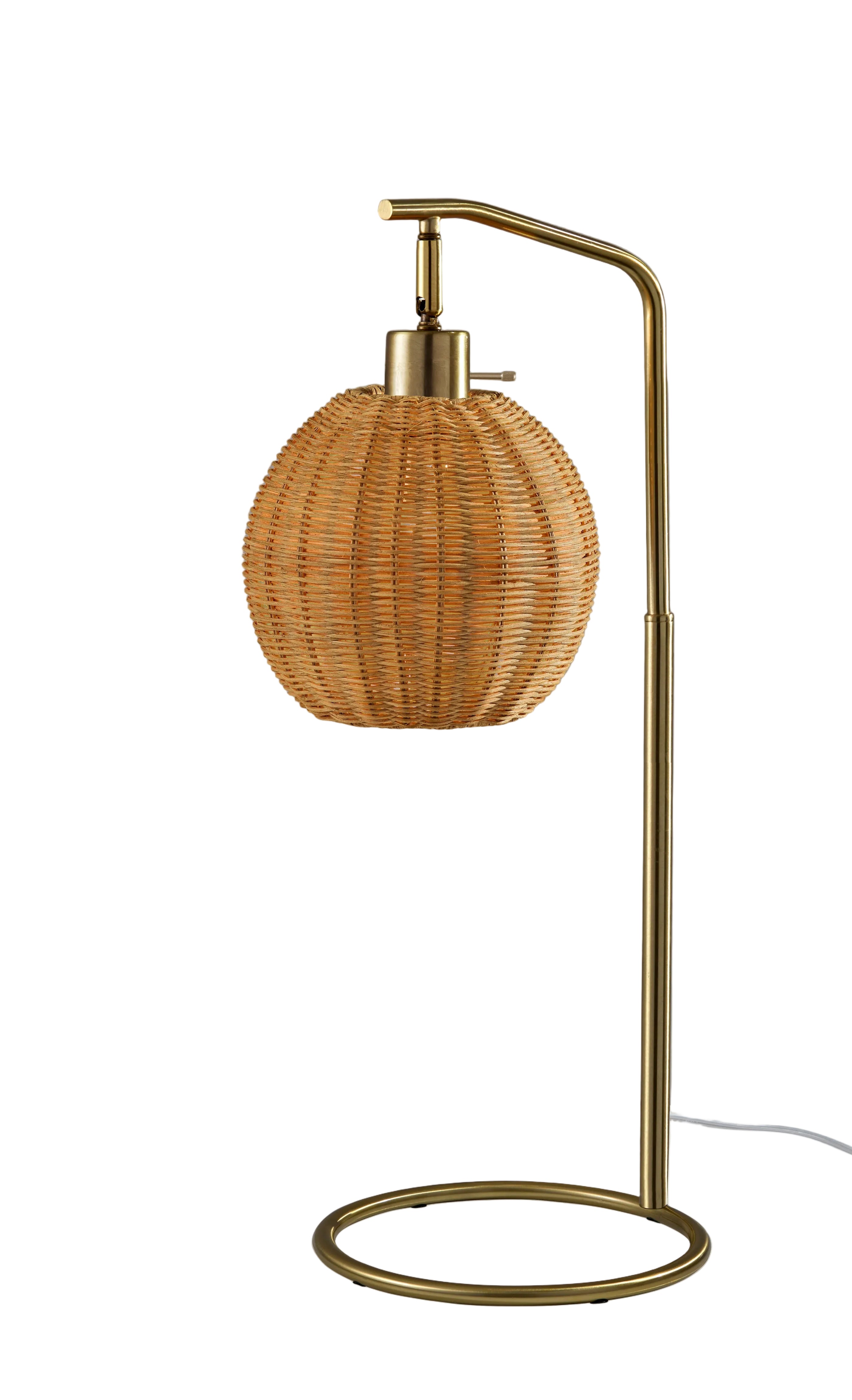 Maeve Table Lamp - Antique Brass Rattan 25"-Lighting-DECOROLALA