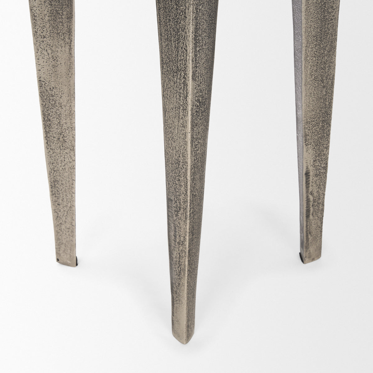 Maggie Textured Silver Nickel Cast Aluminum Metal Accent Table-Accent Tables-DECOROLALA