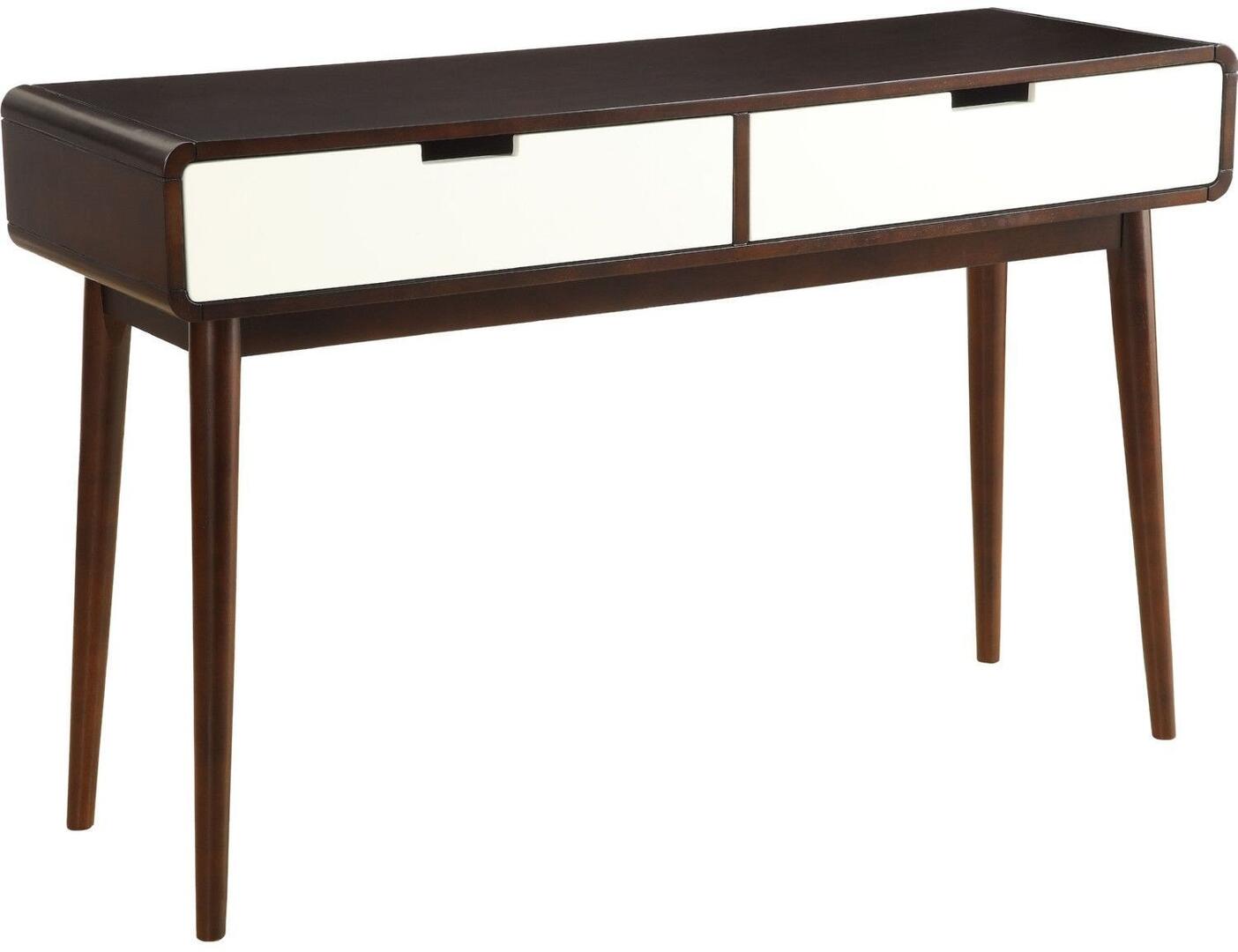 Mahogony And White Double Drawer Console Table-Console Tables-DECOROLALA