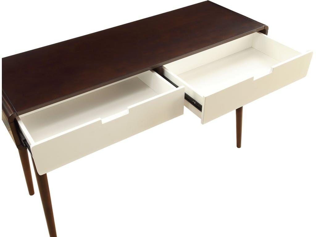 Mahogony And White Double Drawer Console Table-Console Tables-DECOROLALA