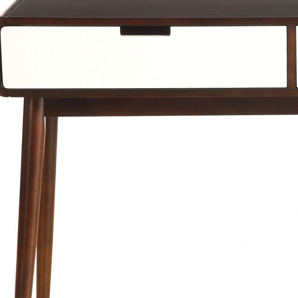 Mahogony And White Double Drawer Console Table-Console Tables-DECOROLALA