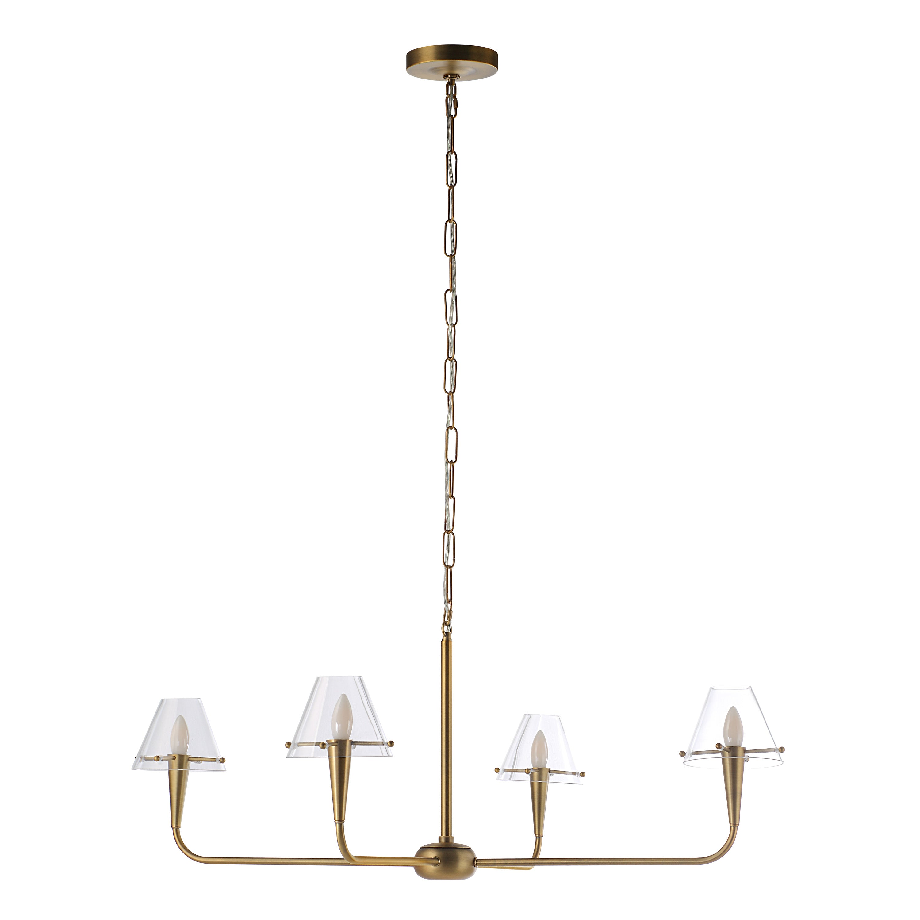 Maite 78" Brushed Brass Chandelier Ceiling Fixture-Ceiling Fixture-DECOROLALA