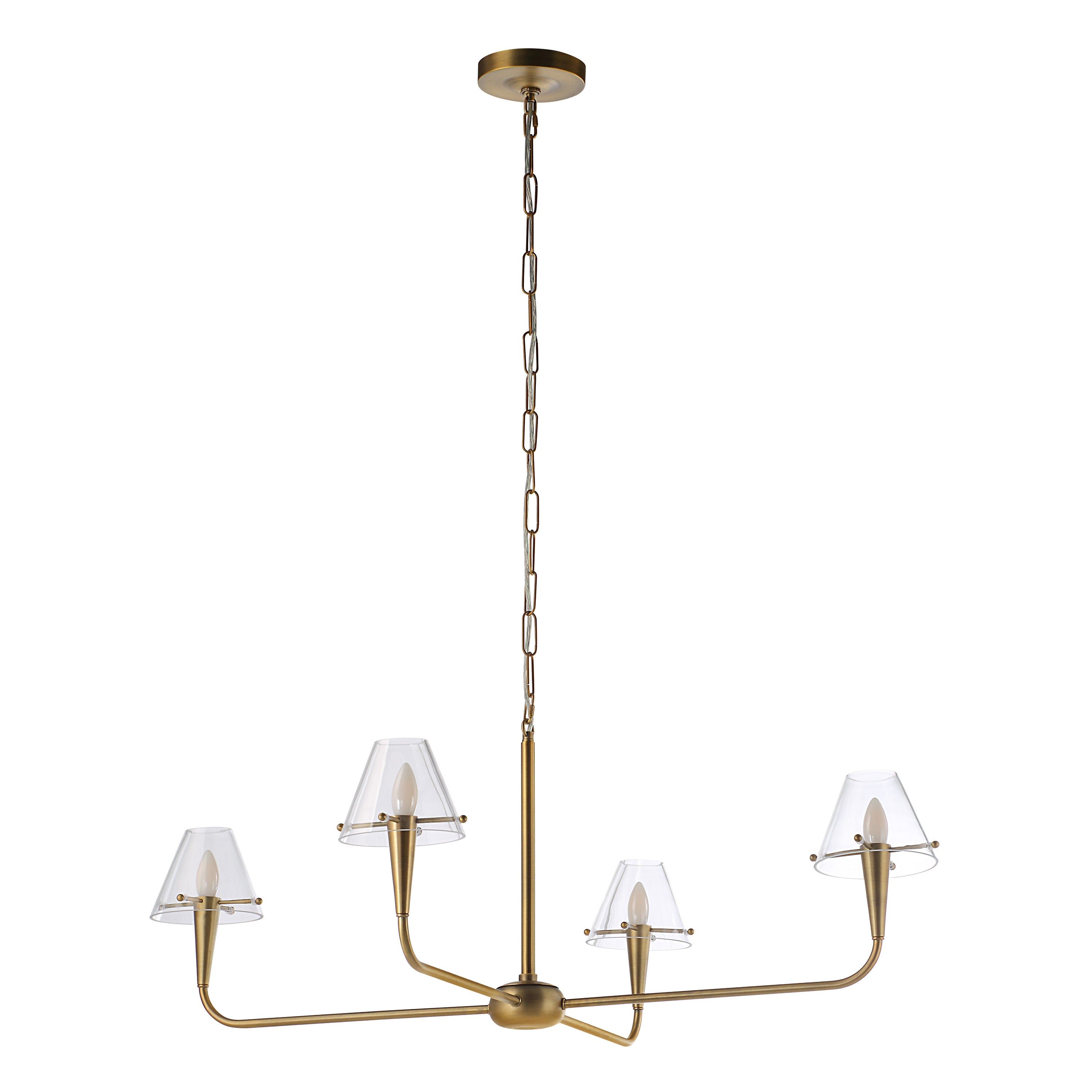 Maite 78" Brushed Brass Chandelier Ceiling Fixture-Ceiling Fixture-DECOROLALA