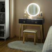 Makeup Vanity Table Set 3 Color Lighting Dressing Table-Black-Makeup Vanities-DECOROLALA