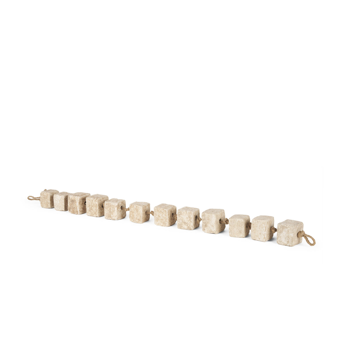 Mala Paper Mache Cube Garland - Beige 9-Block String-Objects-DECOROLALA