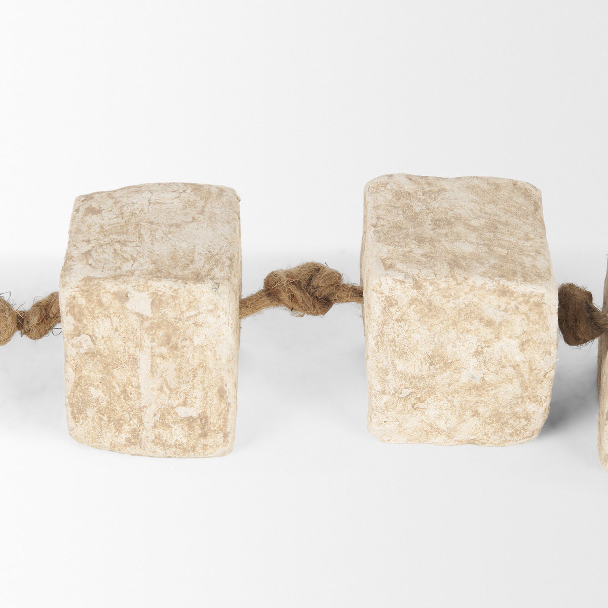 Mala Paper Mache Cube Garland - Beige 9-Block String-Objects-DECOROLALA