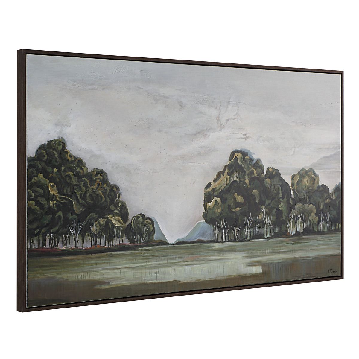 Malika 40" H x 70" W Canvas Art, Green-Canvas Prints-DECOROLALA