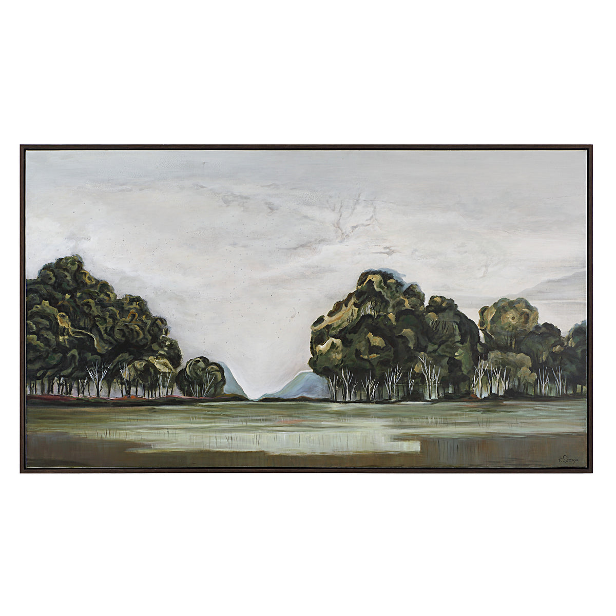 Malika 40" H x 70" W Canvas Art, Green-Canvas Prints-DECOROLALA