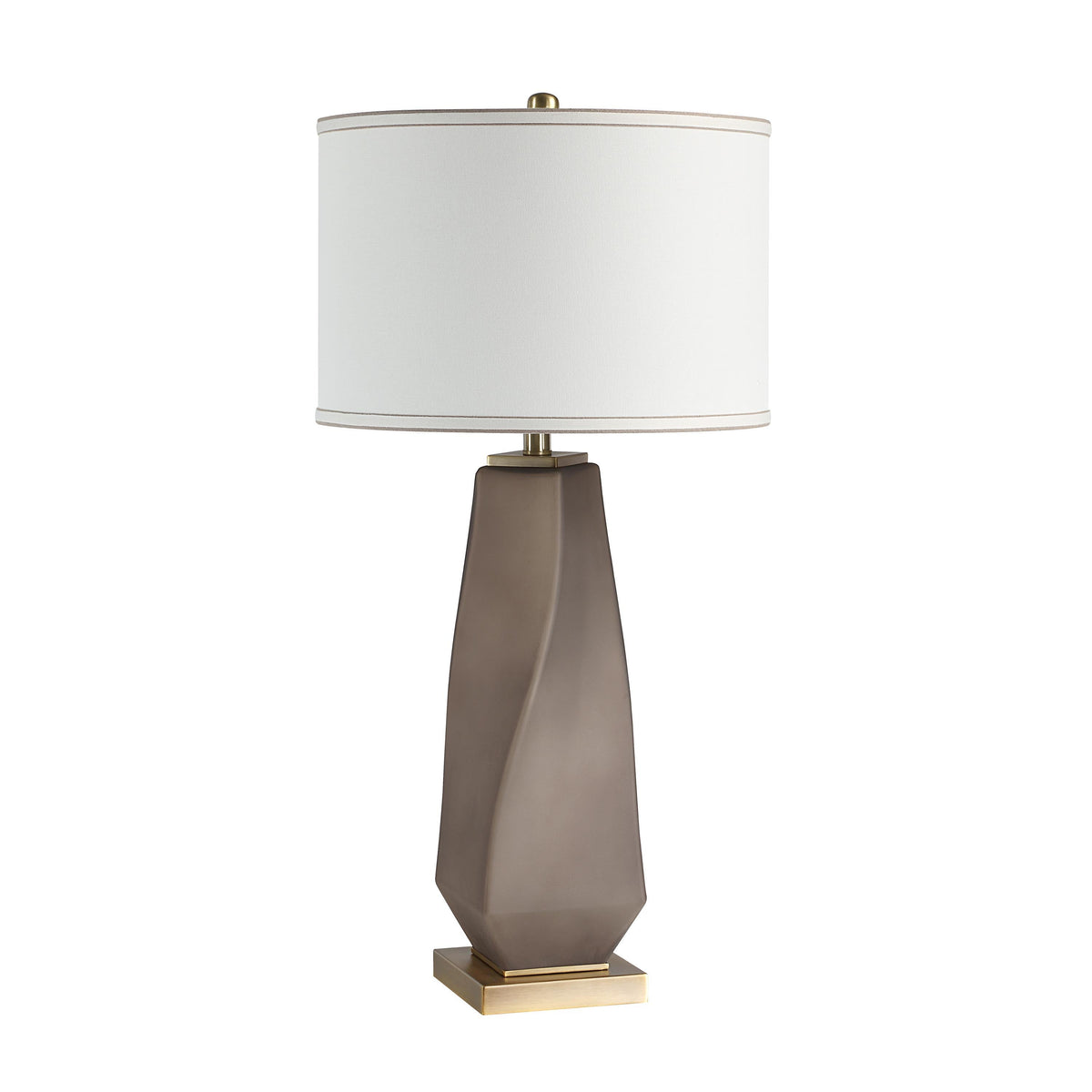 Mallorca 32" Table Lamp, Smokey Grey & Brass-Table Lamp-DECOROLALA