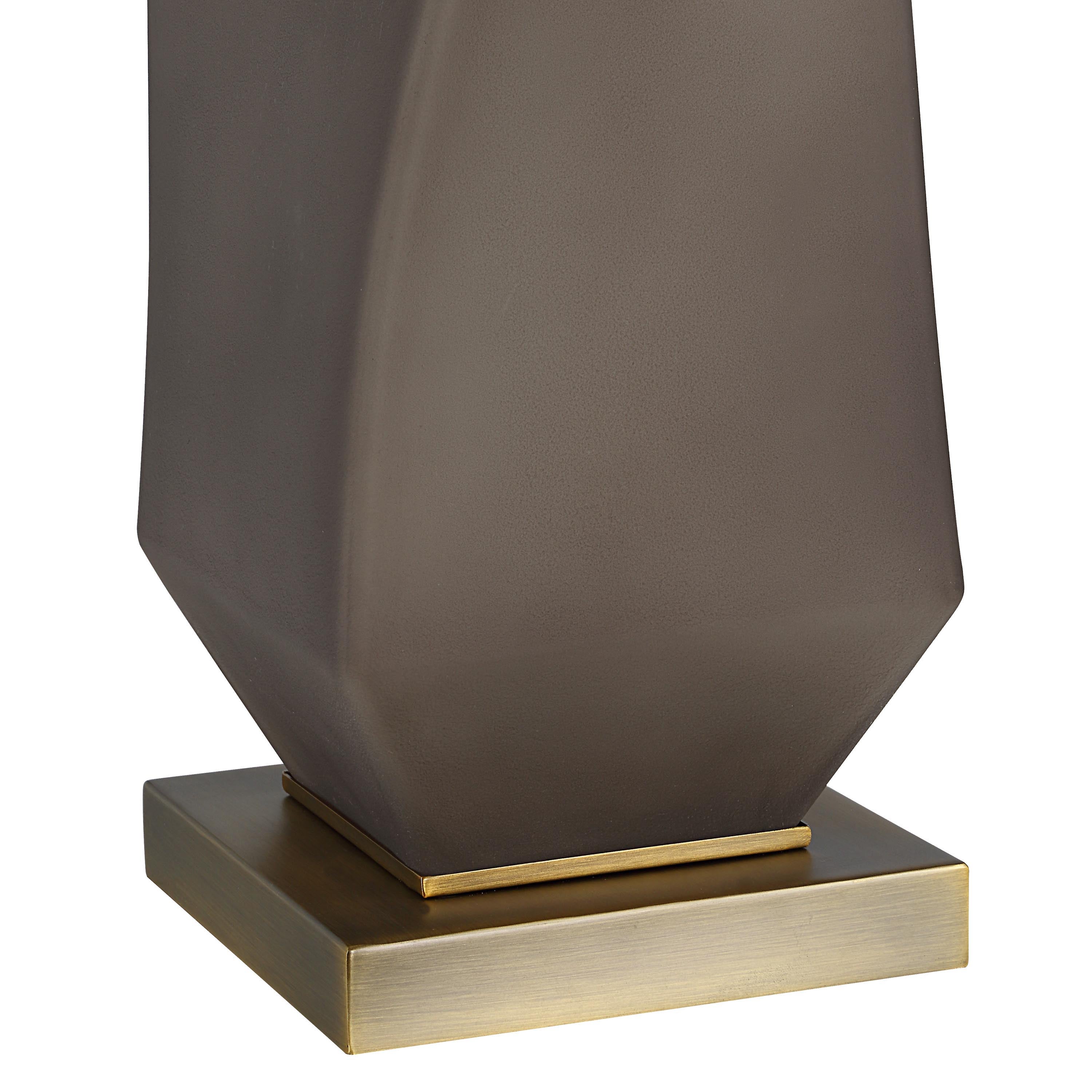 Mallorca 32" Table Lamp, Smokey Grey & Brass-Table Lamp-DECOROLALA