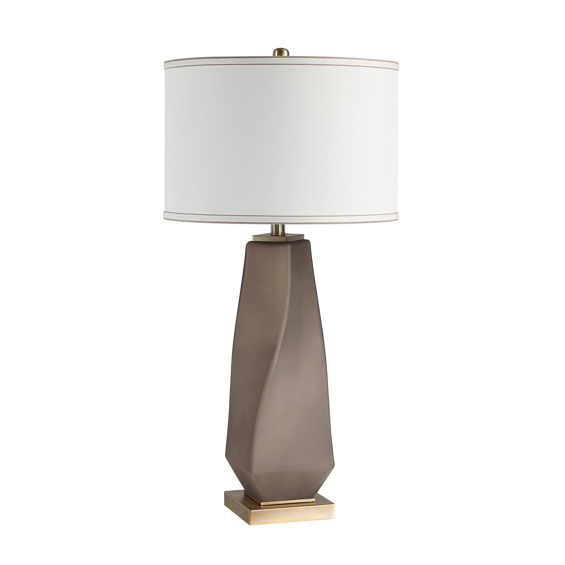 Mallorca 32" Table Lamp, Smokey Grey & Brass-Table Lamp-DECOROLALA