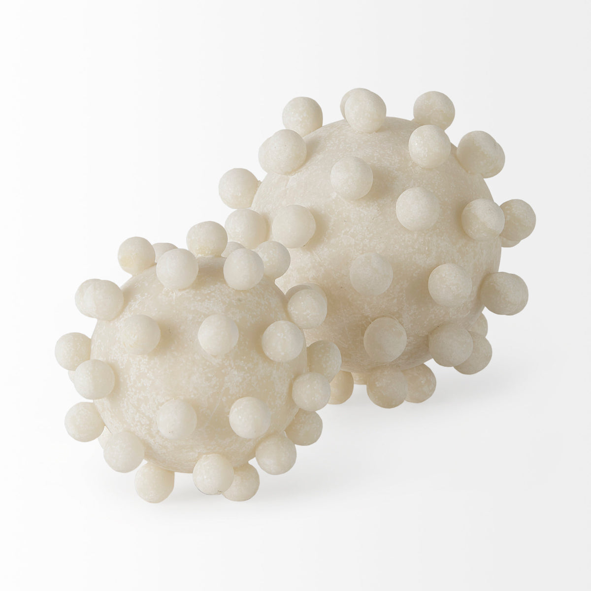 Malo 4.7L x 4.7W x 4.7H Cream Resin Small Sphere Decorative Object-Objects-DECOROLALA