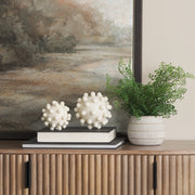 Malo 5.9L x 5.9W x 5.9H Cream Resin Large Sphere Decorative Object-Objects-DECOROLALA