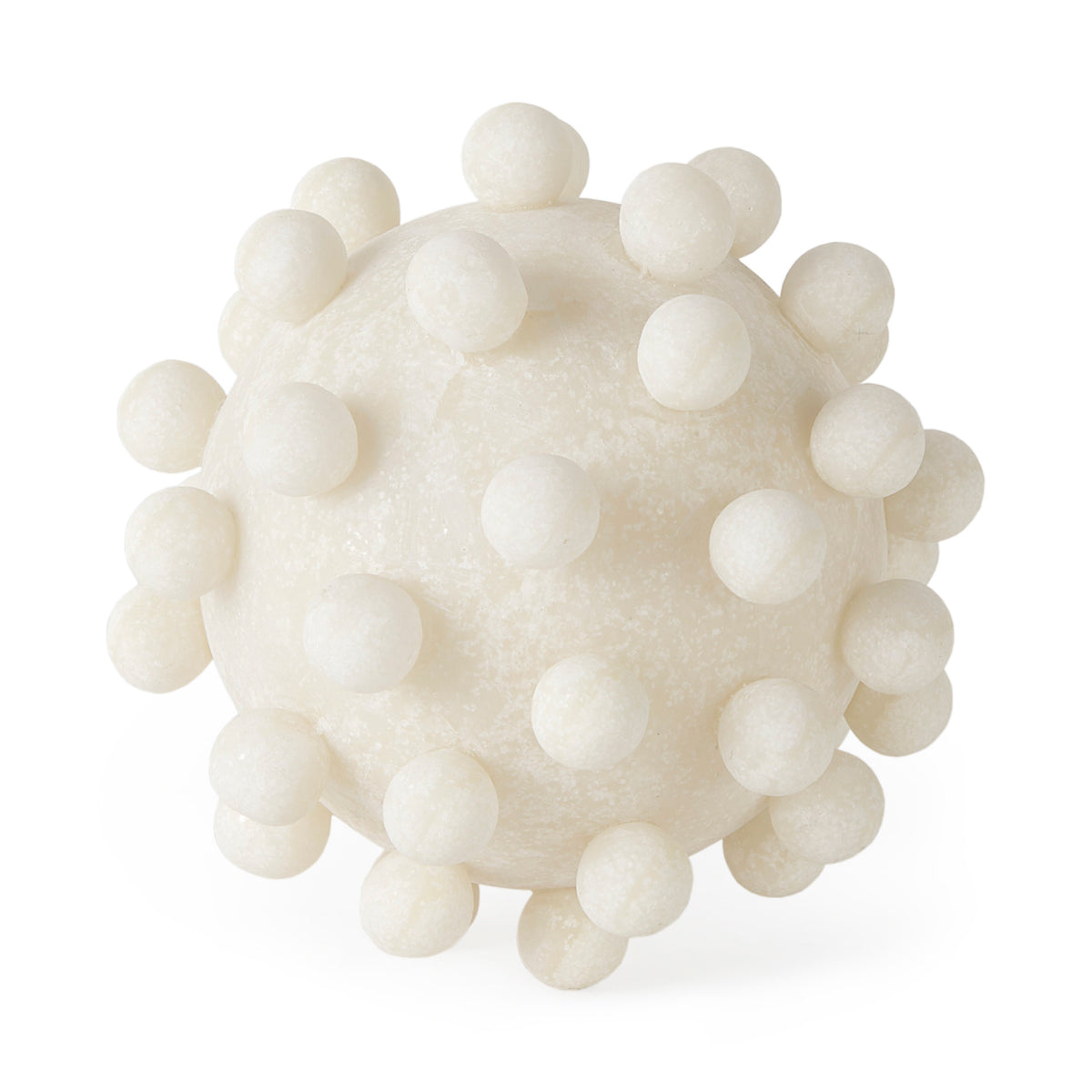 Malo Large Cream Resin Knobbly Decorative Sphere - 6" Object-Decorative Objects-DECOROLALA
