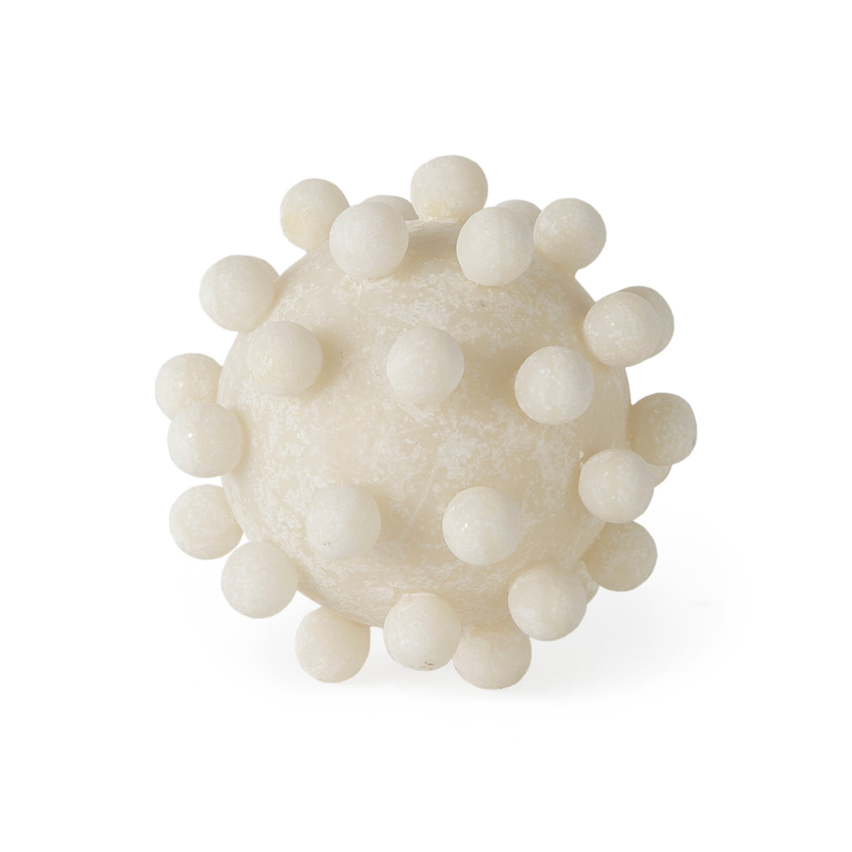 Malo Small Cream Resin Knobbly Decorative Sphere - 4.7"-Decorative Objects-DECOROLALA