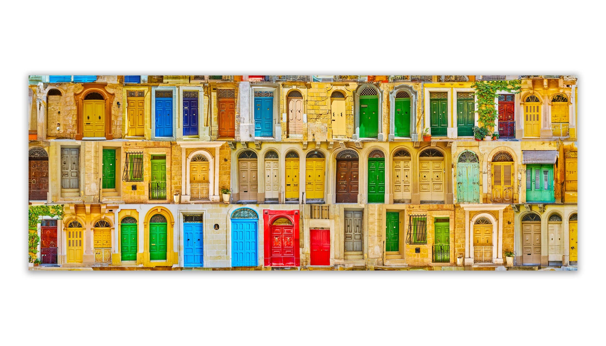 Maltese Doors Canvas 72x24 Gold Finish Wall Art-Wall Art-DECOROLALA