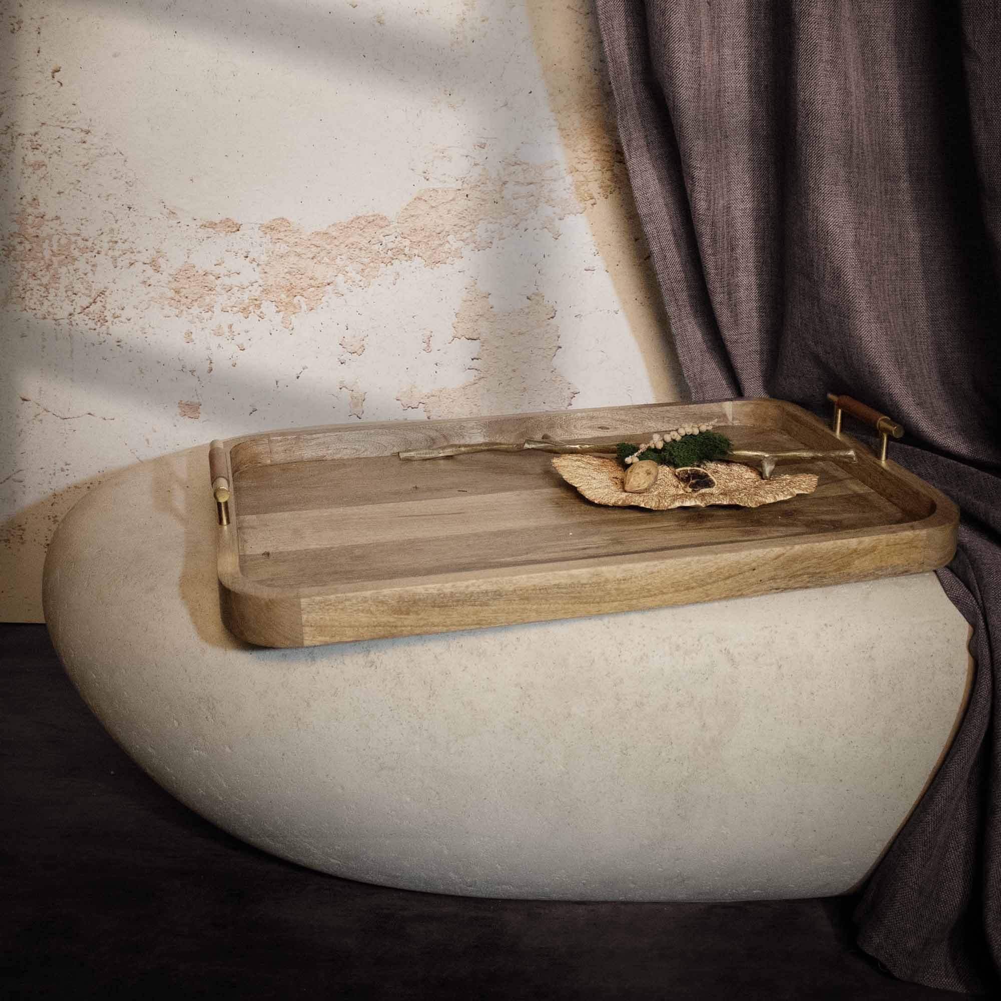 Mango Indoor Mango Wood Tray, Natural-Tray-DECOROLALA