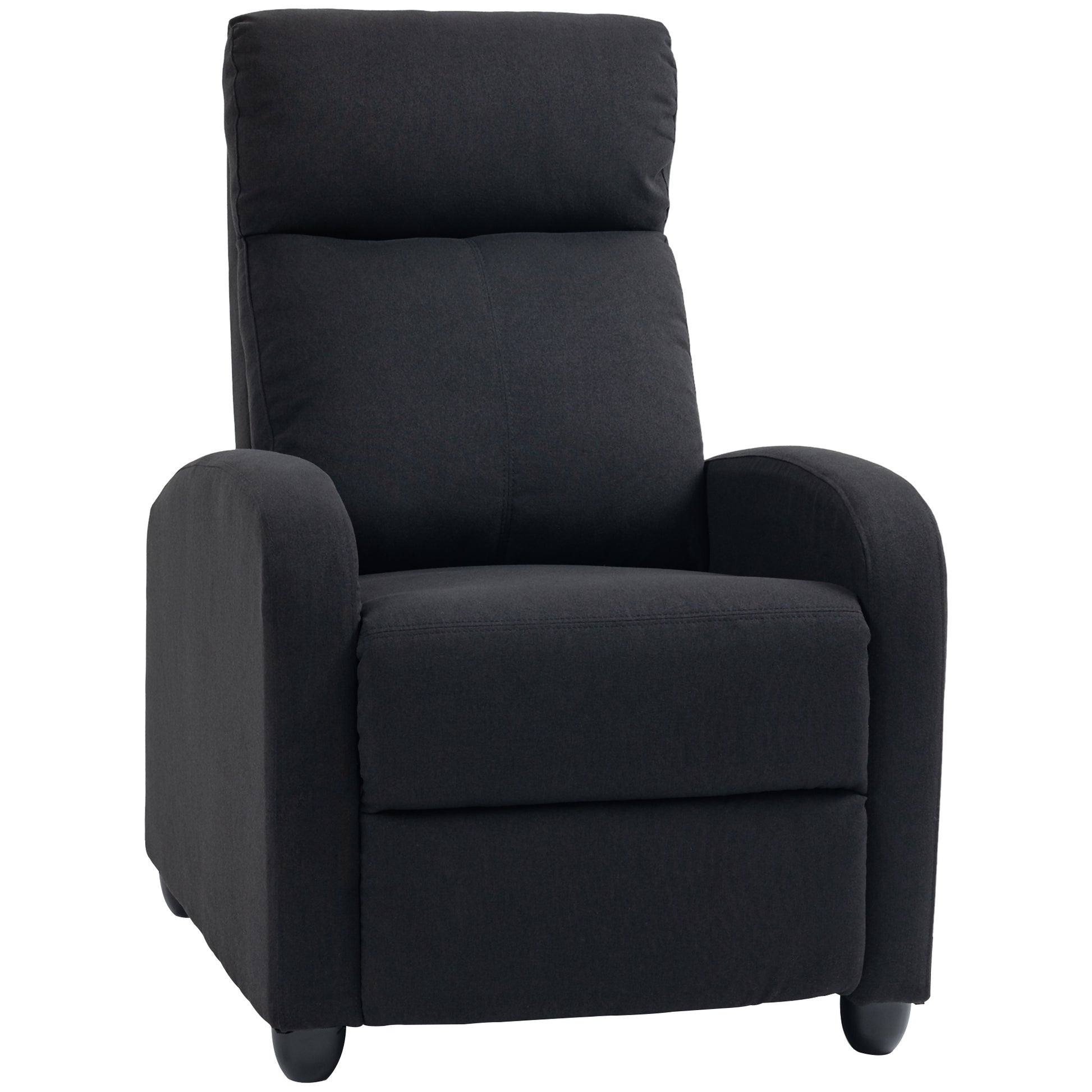 Manual Recliner Chair - Black Linen-DECOROLALA