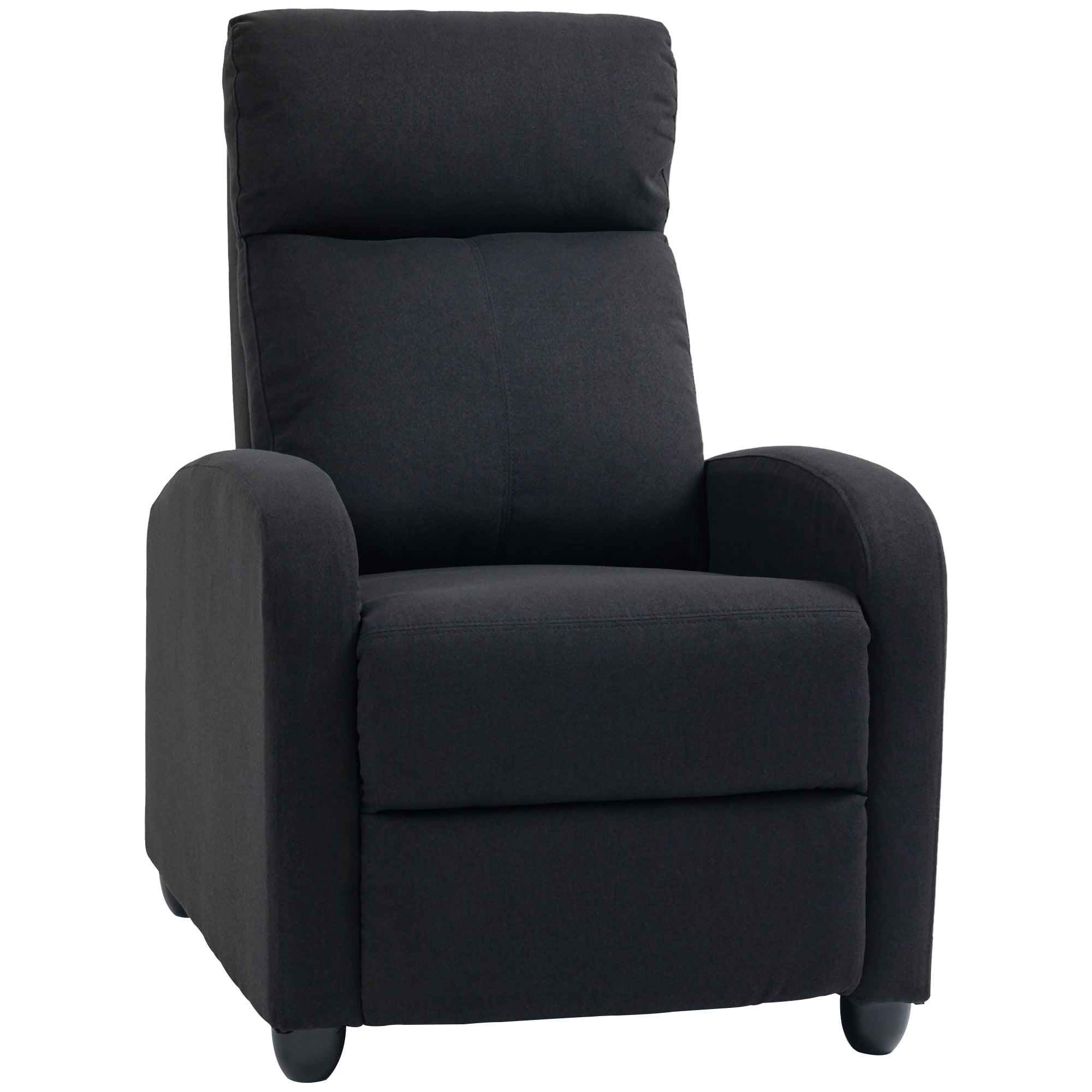 Manual Recliner Chair - Black Linen-DECOROLALA