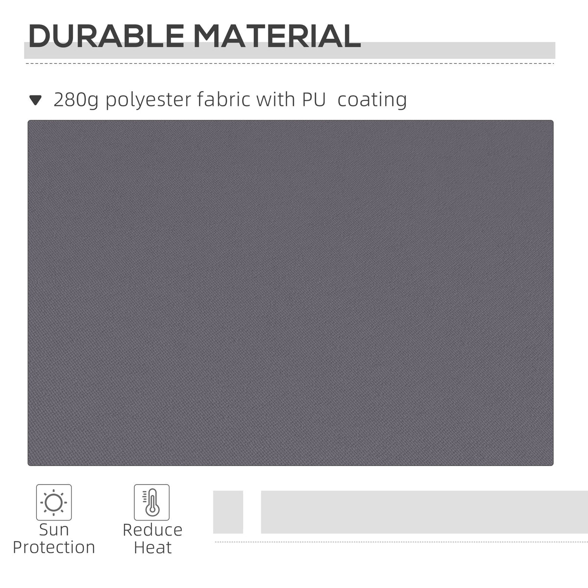 Manual Retractable Awning Outdoor Sunshade - Dark Grey-Patio Awnings-DECOROLALA