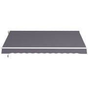Manual Retractable Awning Outdoor Sunshade - Dark Grey-Patio Awnings-DECOROLALA