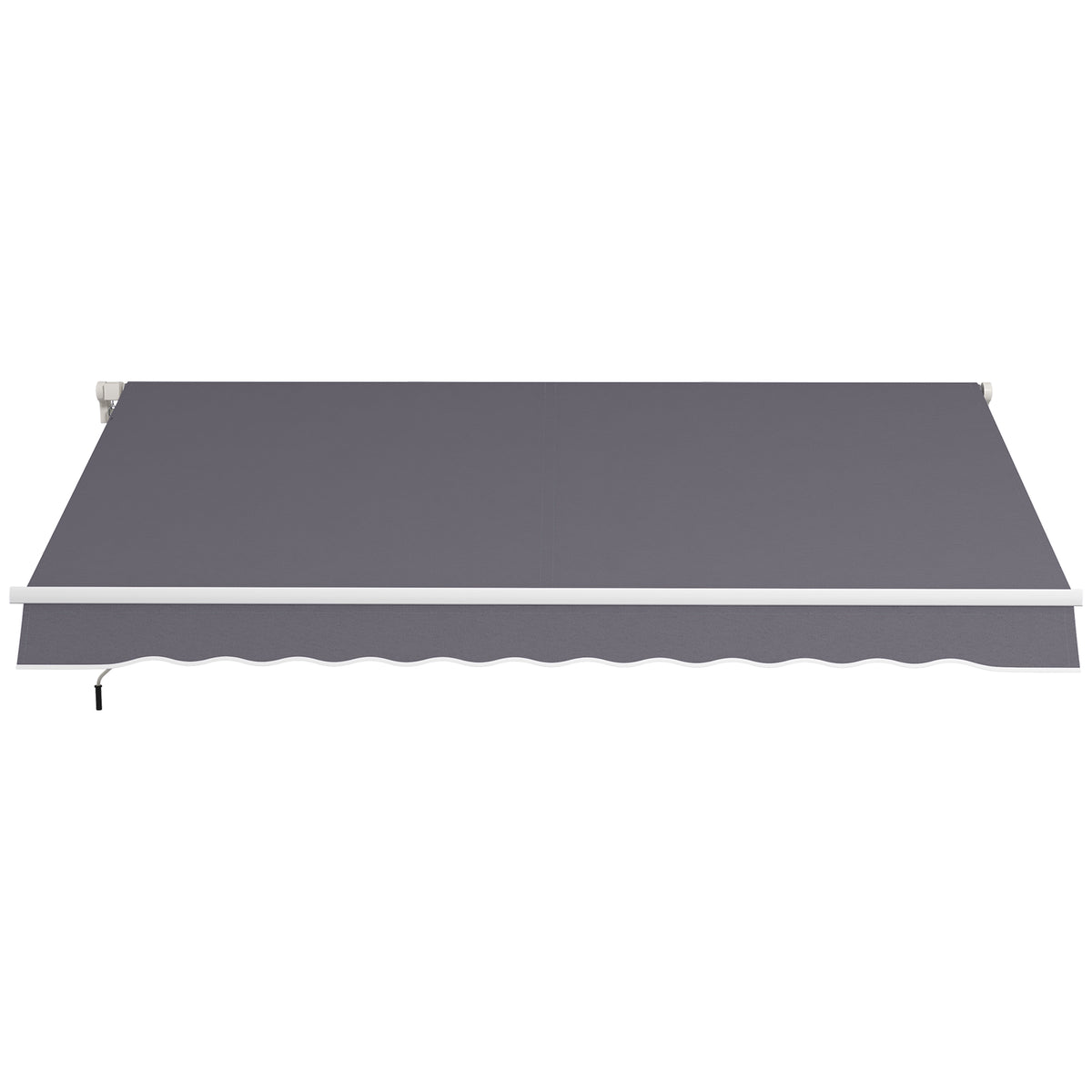 Manual Retractable Awning Outdoor Sunshade - Dark Grey-Patio Awnings-DECOROLALA