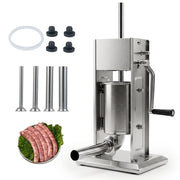 Manual Sausage Stuffer with 2 Speeds & 4 Stuffing Tubes for Commercial Home-3 L-Kitchen Tools & Utensils-DECOROLALA