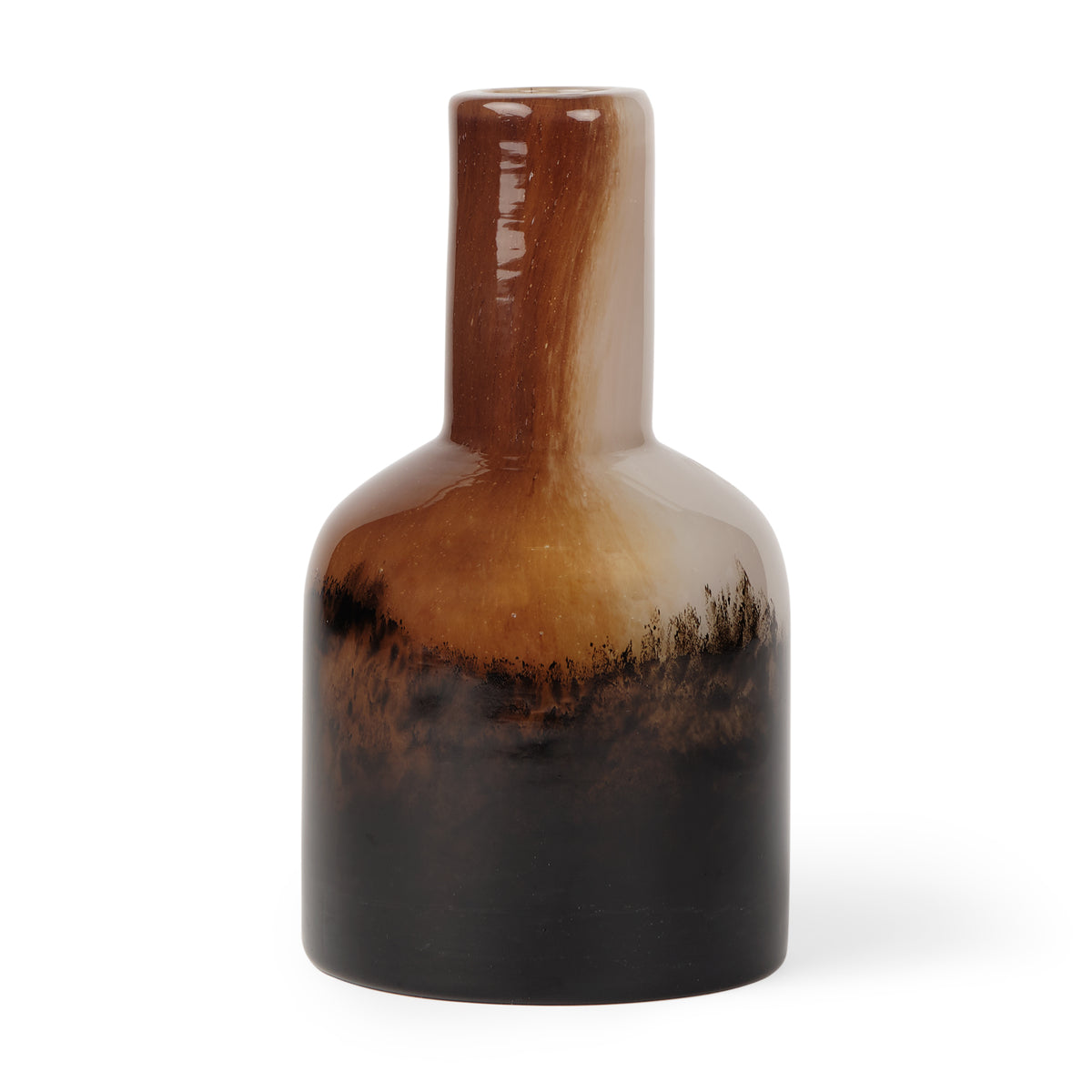 Marans Short Amber Multi-Color Glass Vase-Vase-DECOROLALA
