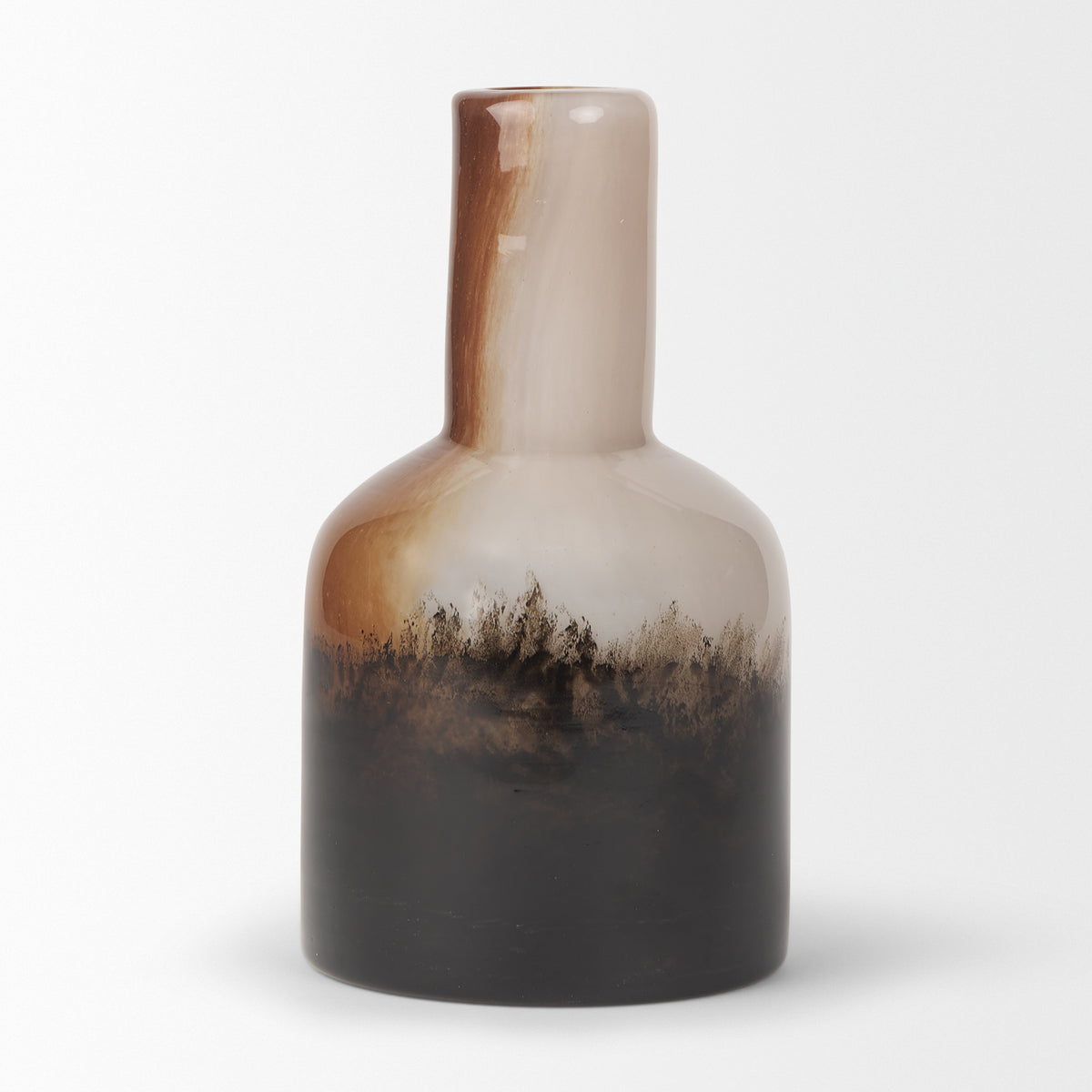 Marans Short Amber Multi-Color Glass Vase-Vase-DECOROLALA