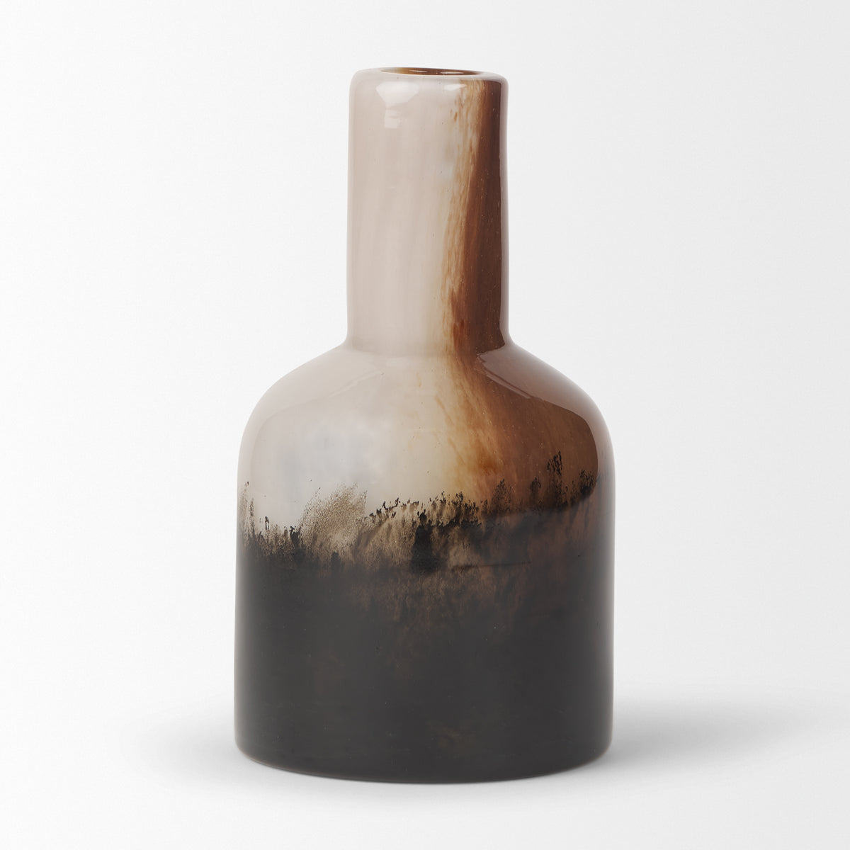 Marans Short Amber Multi-Color Glass Vase-Vase-DECOROLALA