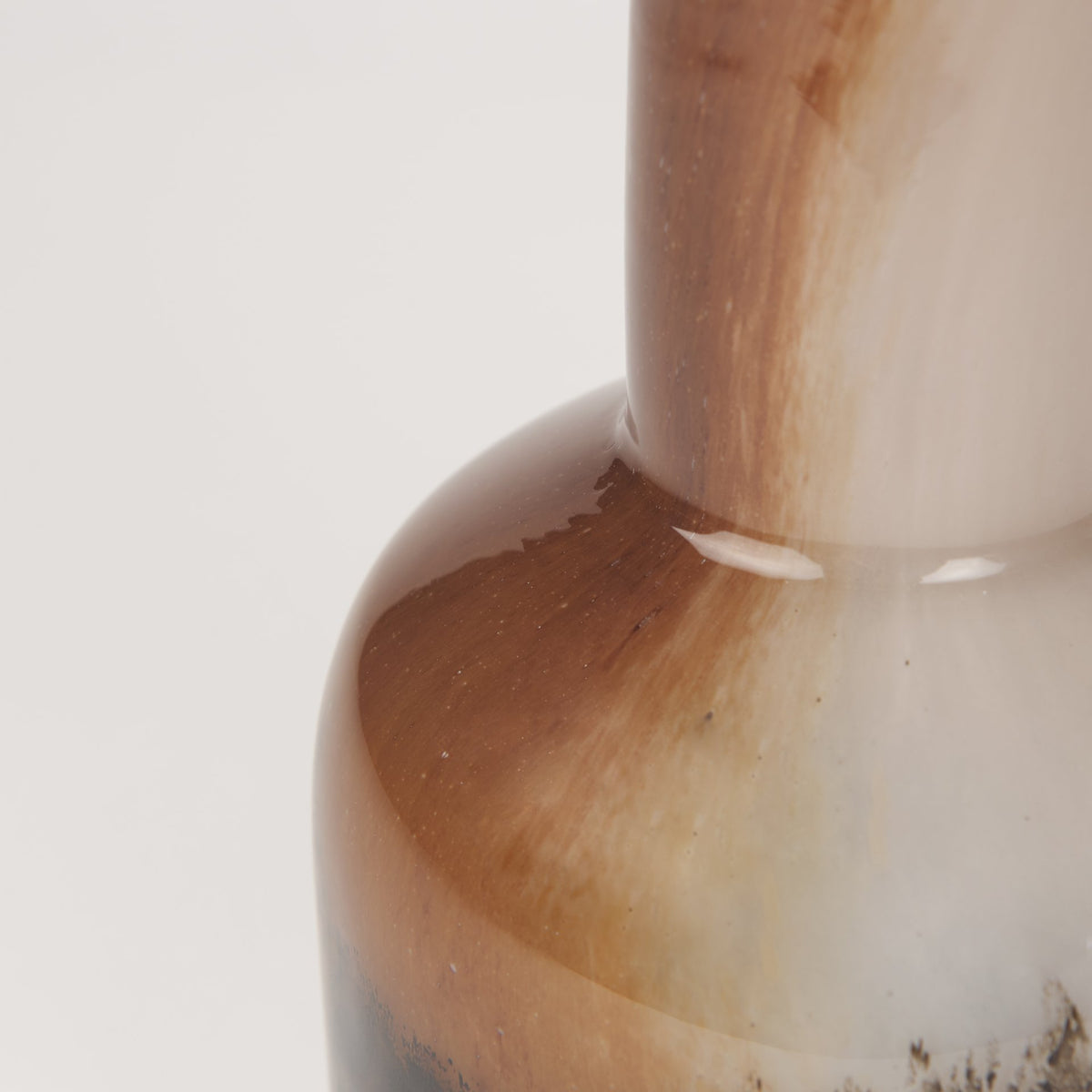 Marans Short Amber Multi-Color Glass Vase-Vase-DECOROLALA